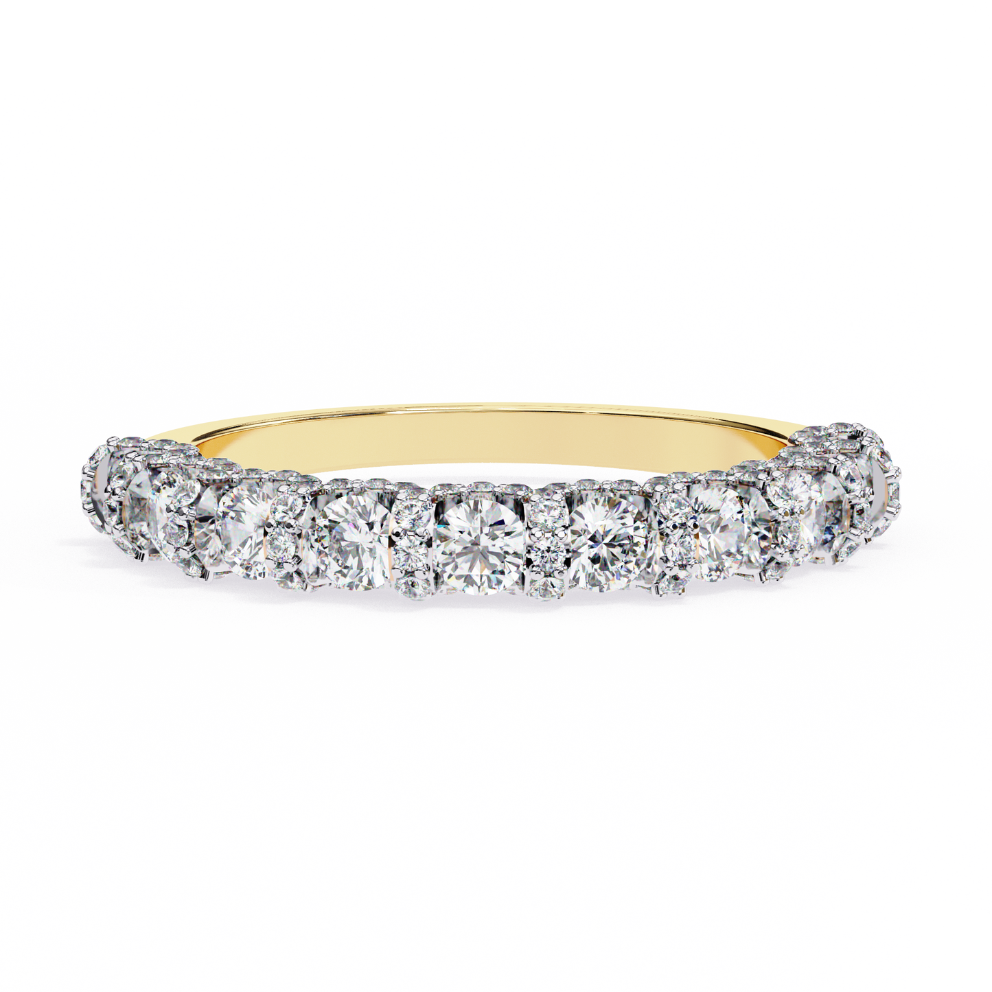 Cinderella's Crown – Round Lab Diamond Multi-Row Band