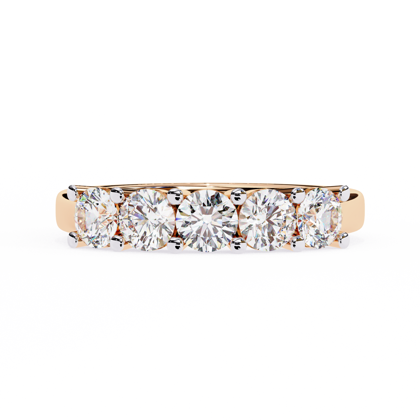 Arc Radiance – Five Stone Round Lab Diamond Half Band