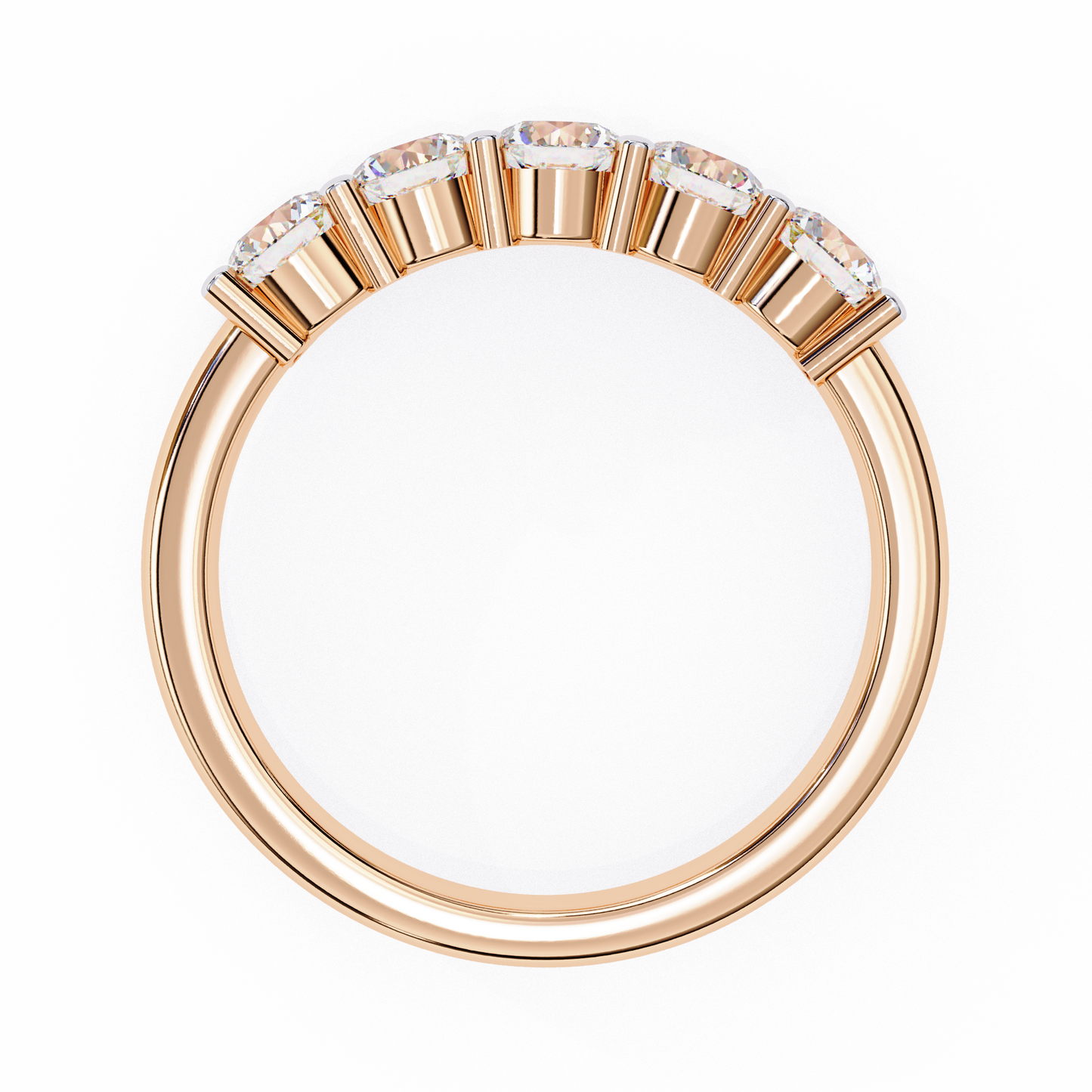 Arc Radiance – Five Stone Round Lab Diamond Half Band