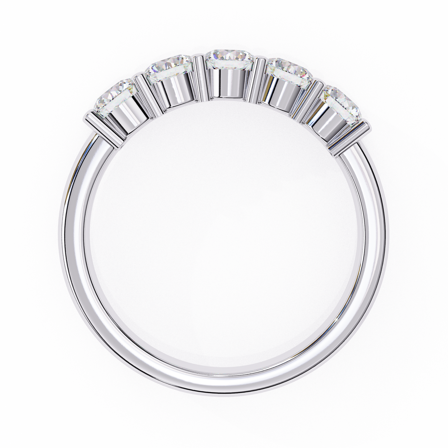 Arc Radiance – Five Stone Round Lab Diamond Half Band