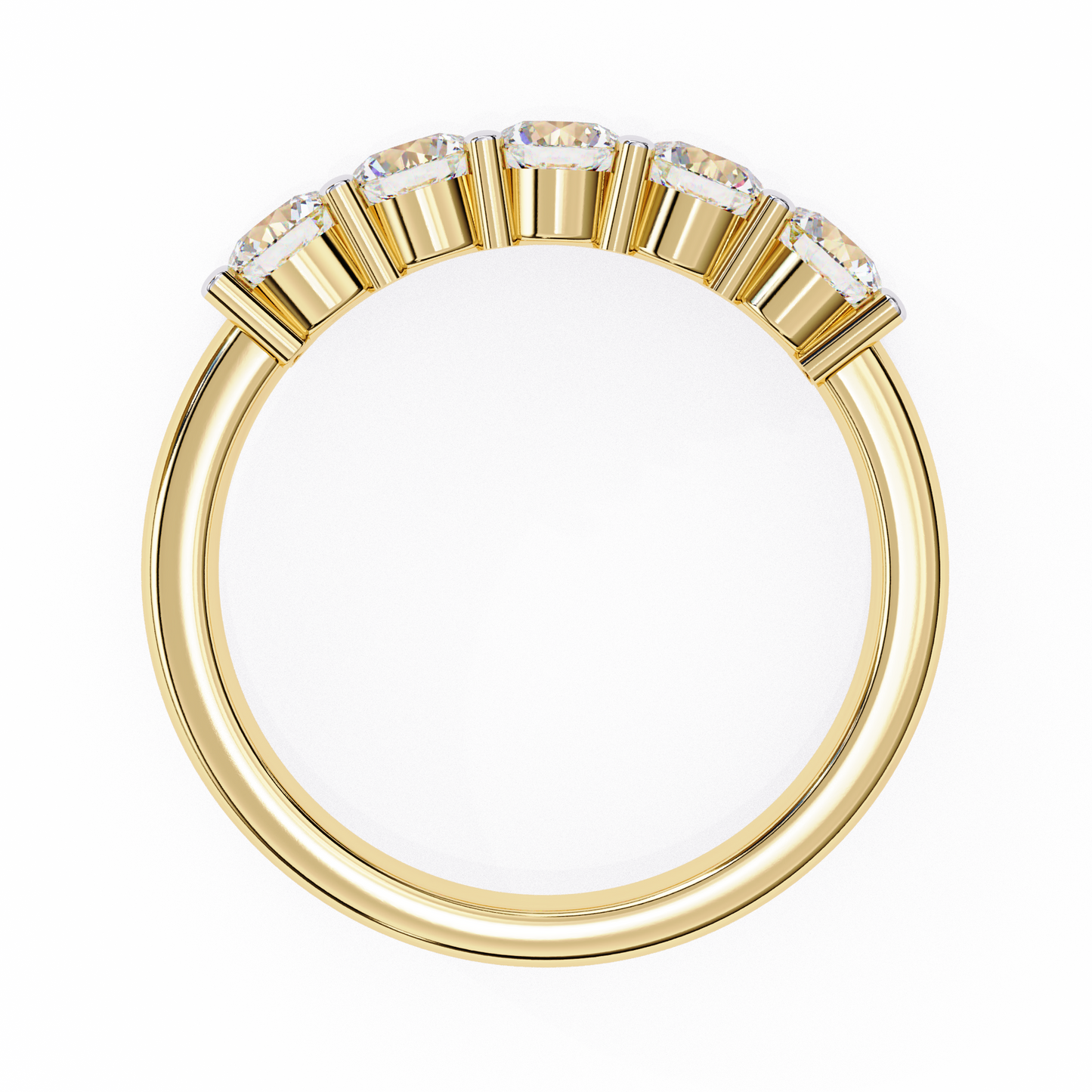 Arc Radiance – Five Stone Round Lab Diamond Half Band