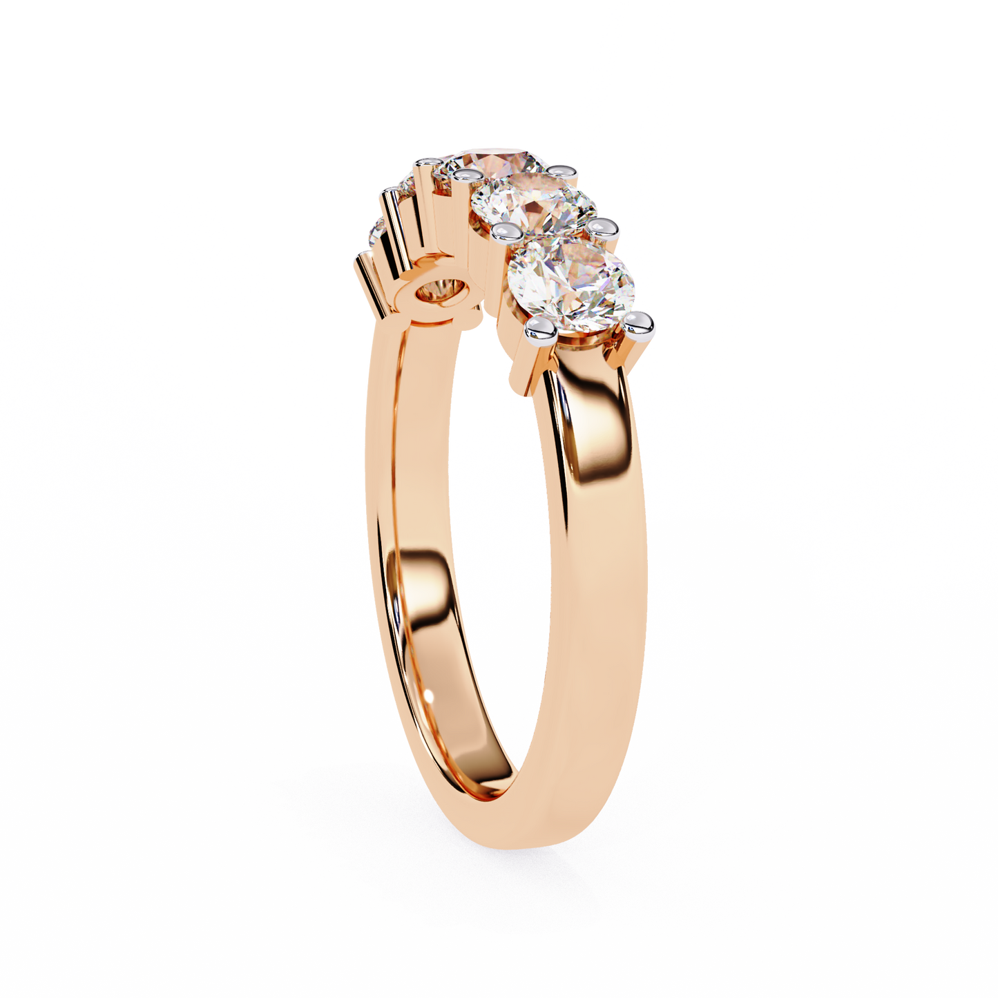 Arc Radiance – Five Stone Round Lab Diamond Half Band