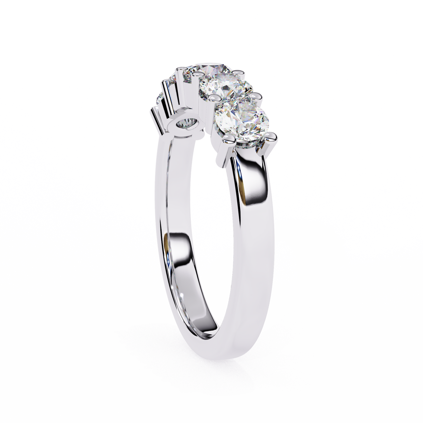 Arc Radiance – Five Stone Round Lab Diamond Half Band