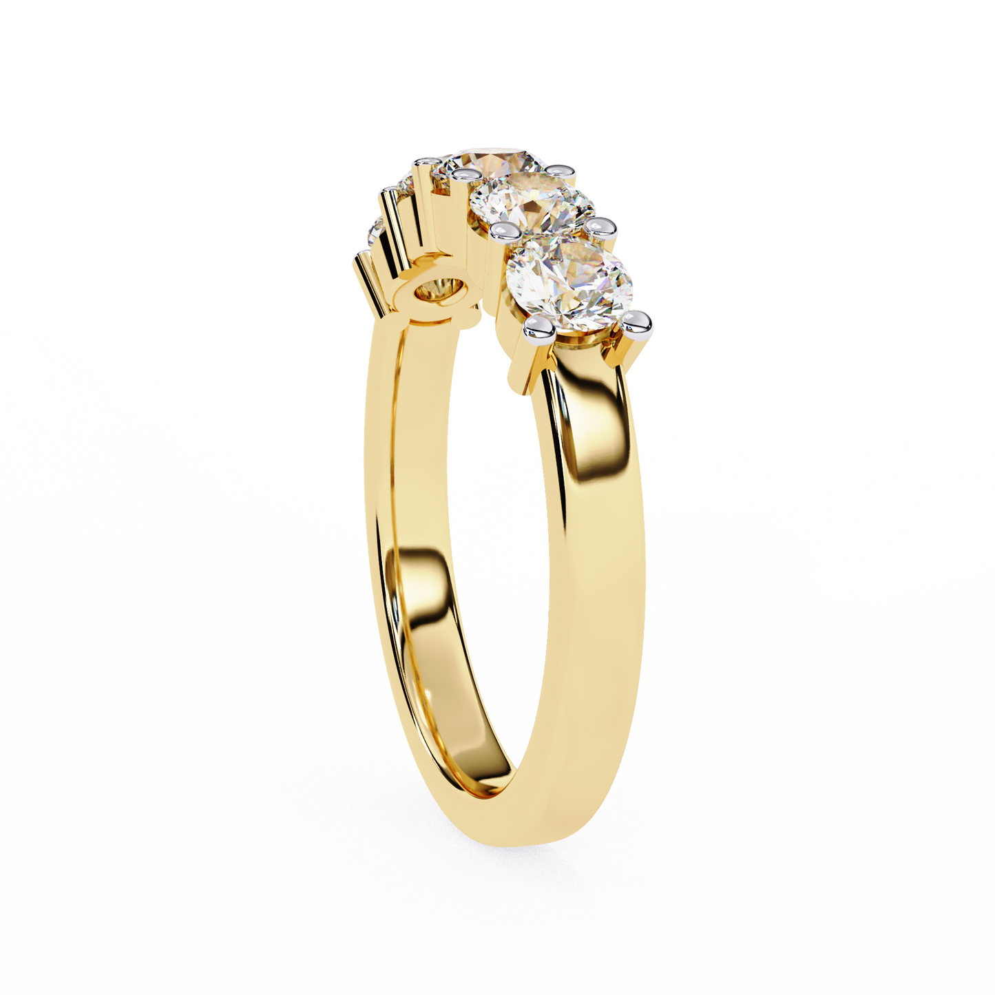 Arc Radiance – Five Stone Round Lab Diamond Half Band