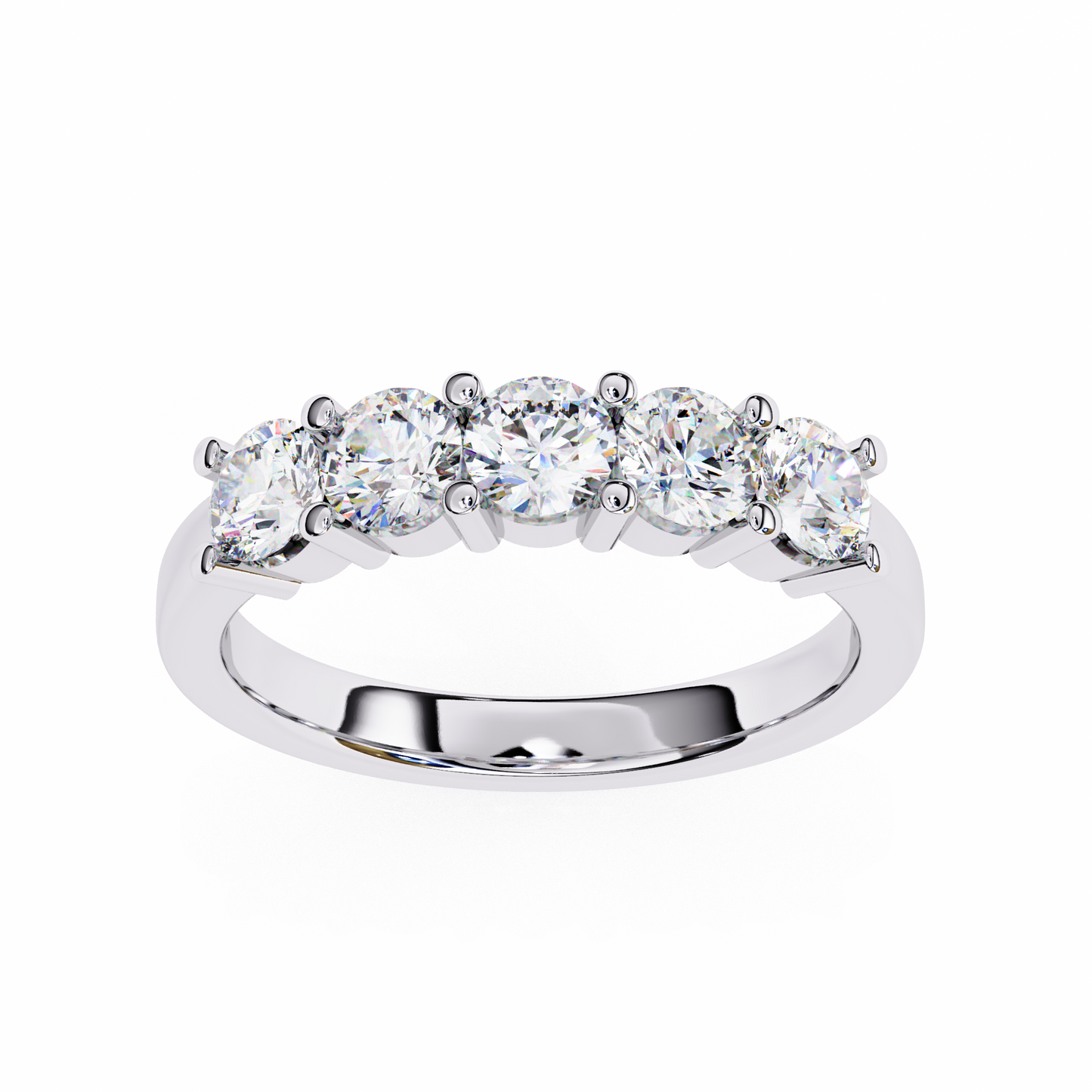 Arc Radiance – Five Stone Round Lab Diamond Half Band