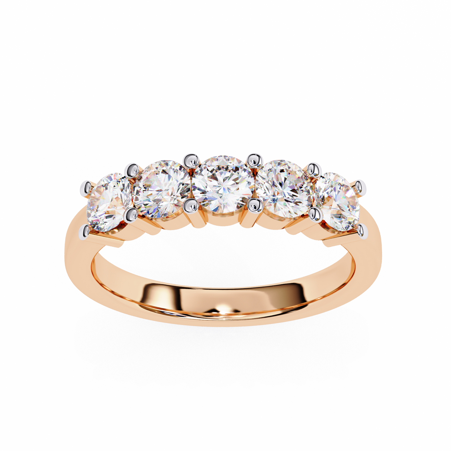 Arc Radiance – Five Stone Round Lab Diamond Half Band