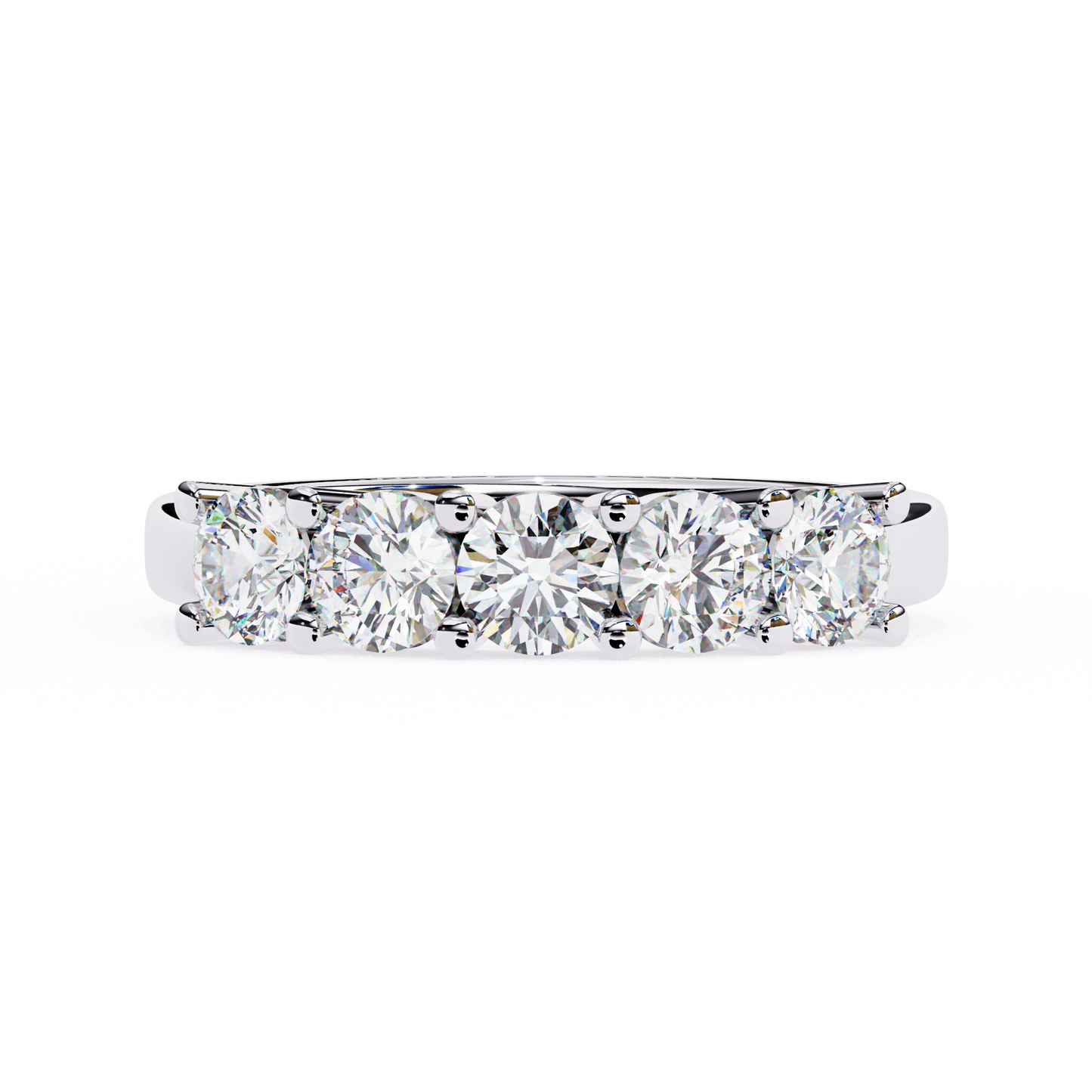 Arc Radiance – Five Stone Round Lab Diamond Half Band