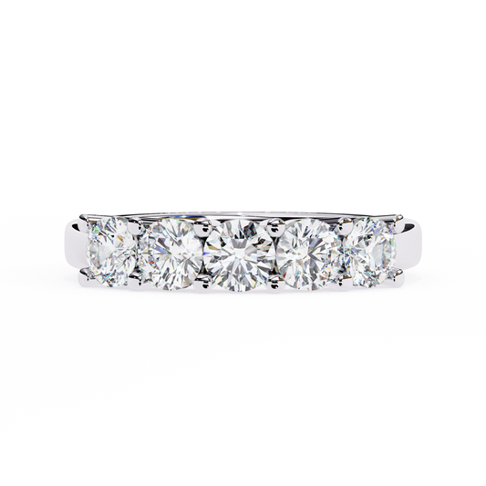 Arc Radiance – Five Stone Round Diamond Half Band