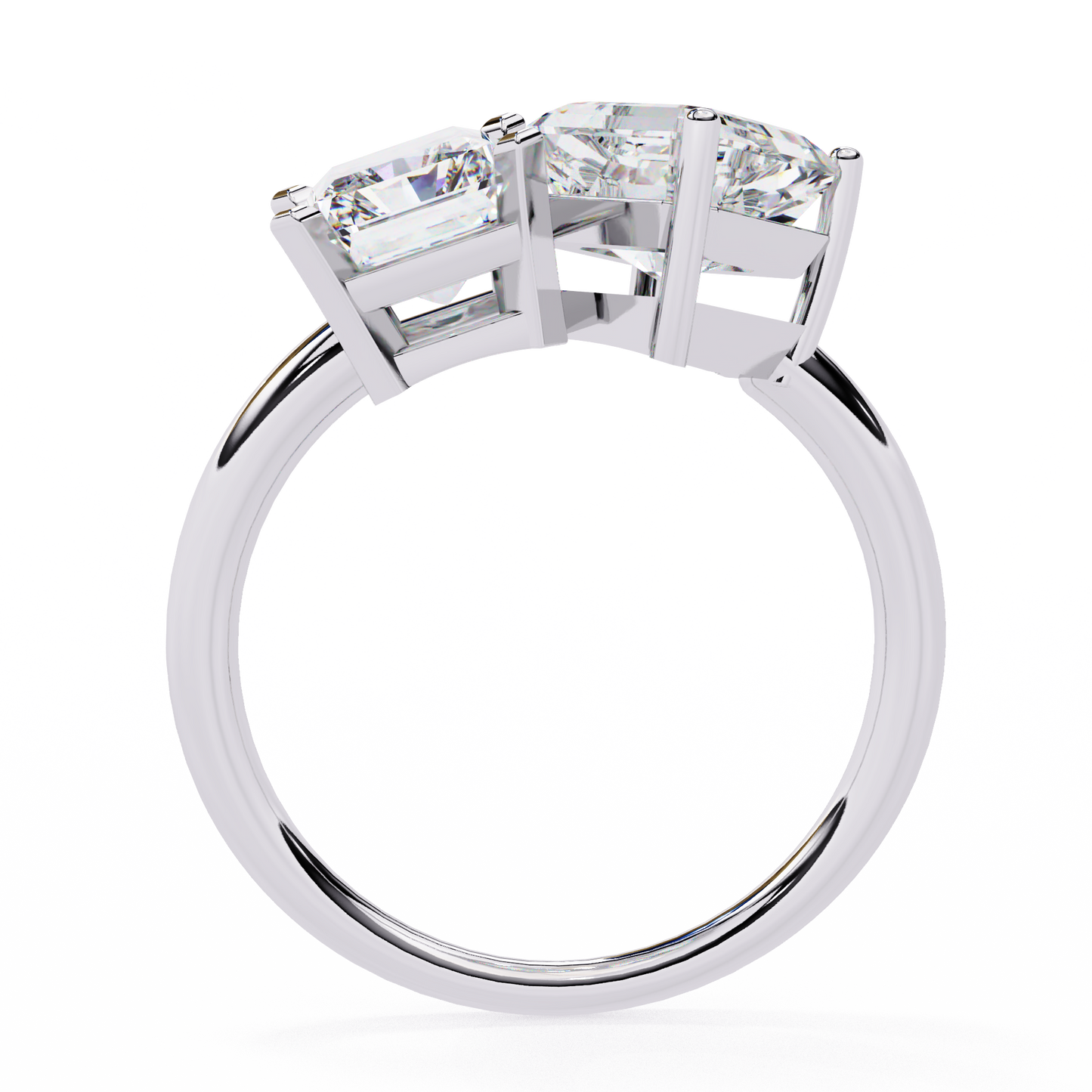 Toi et Moi – Lab Diamond Duo Ring with Radiant & Accent in 14K Gold