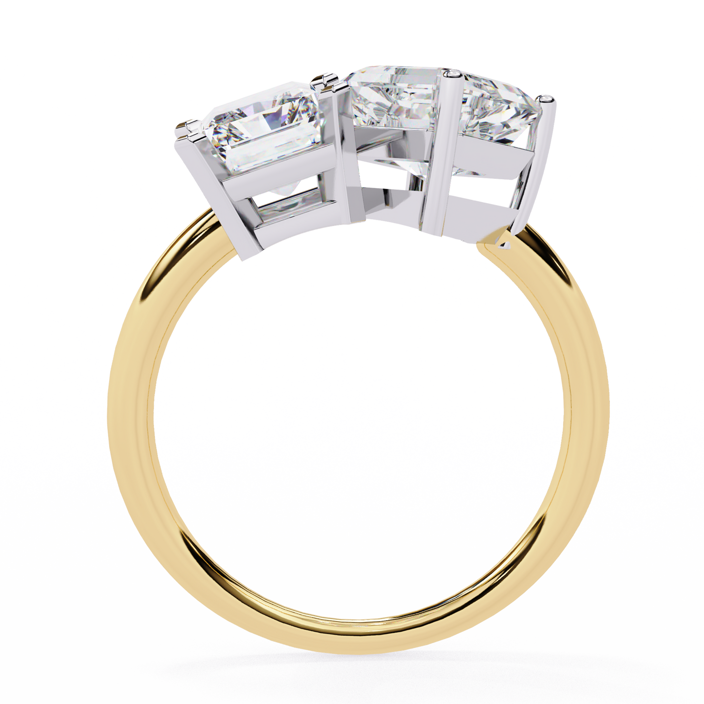 Toi et Moi – Lab Diamond Duo Ring with Radiant & Accent in 14K Gold