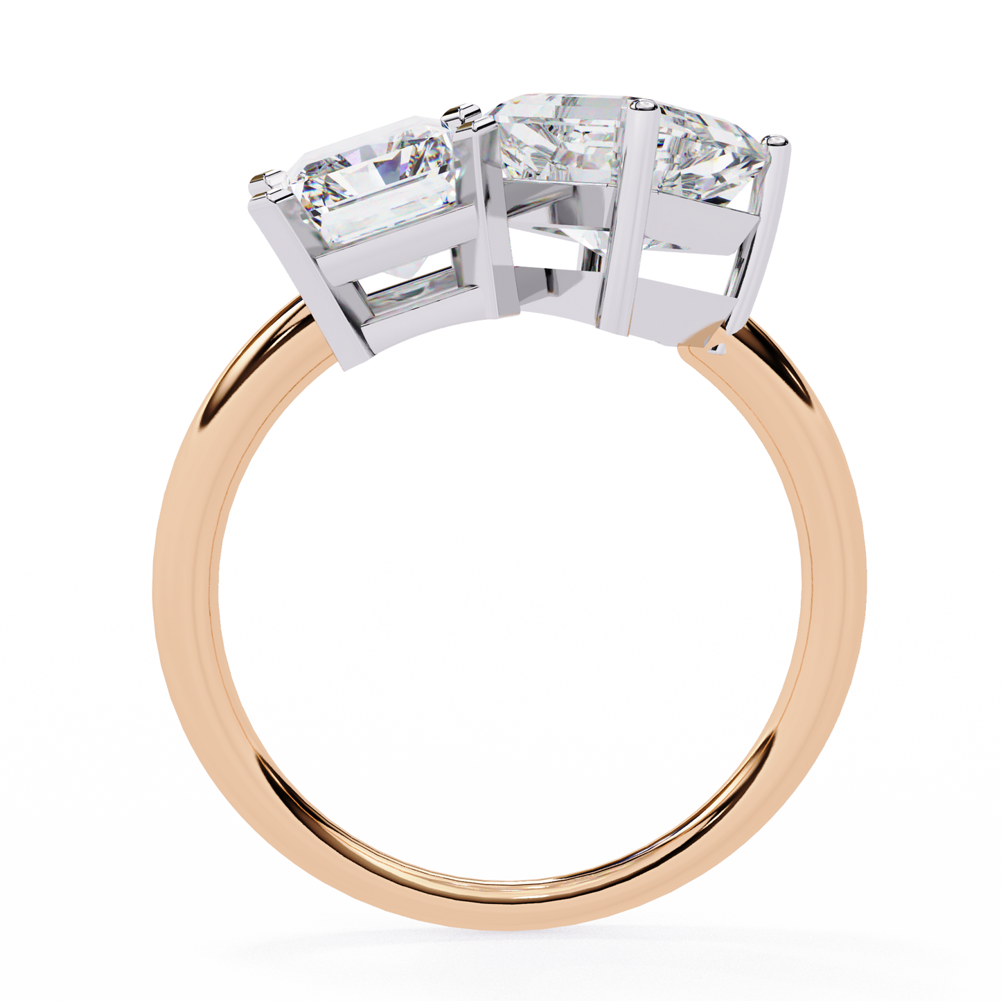 Toi et Moi – Lab Diamond Duo Ring with Radiant & Accent in 14K Gold
