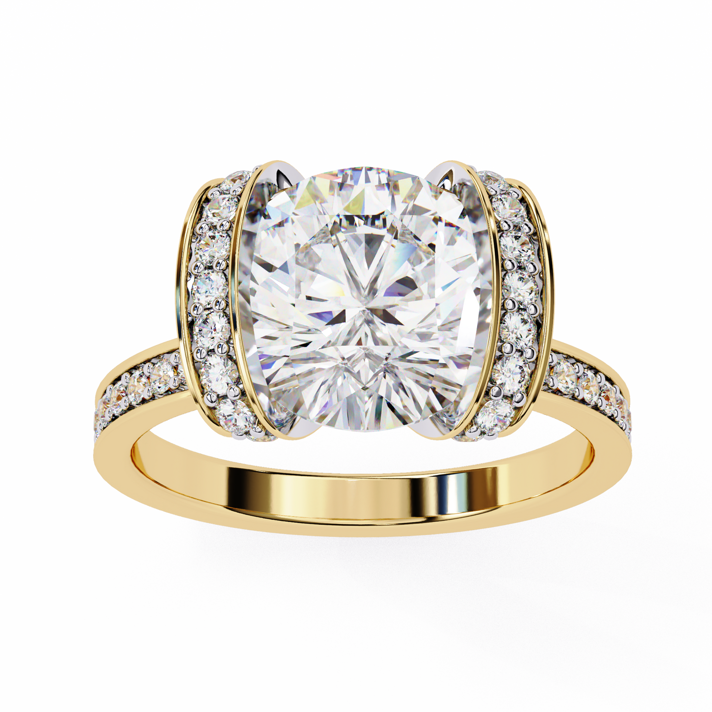 The Floating Diamond – Round Lab Diamond in 14K Gold
