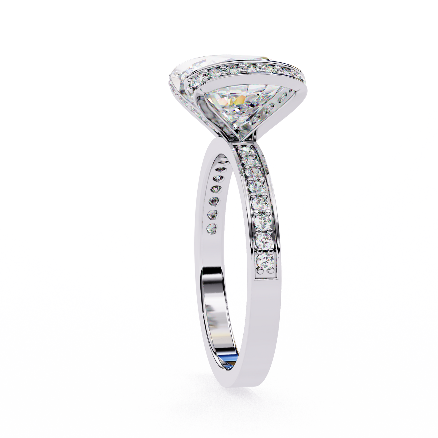 The Floating Diamond – Round Lab Diamond in 14K Gold