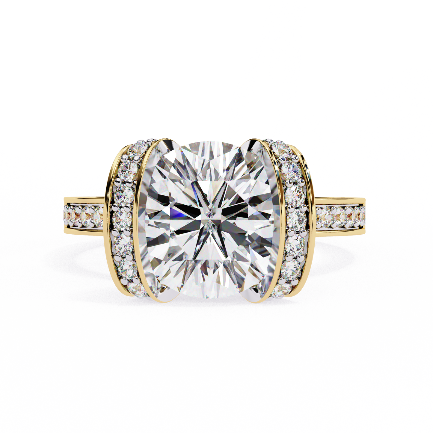 The Floating Diamond – Round Lab Diamond in 14K Gold