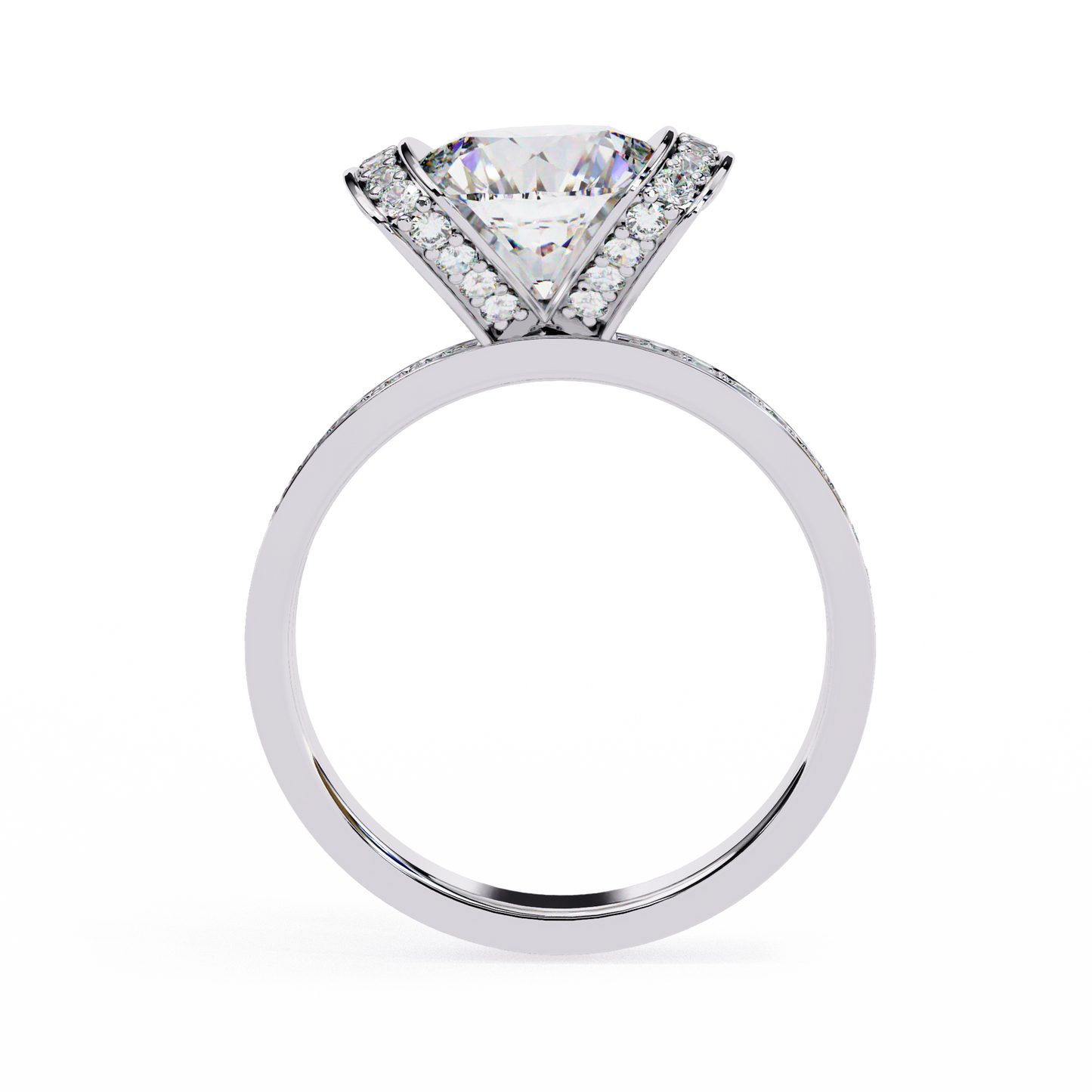 The Floating Diamond – Round Lab Diamond in 14K Gold
