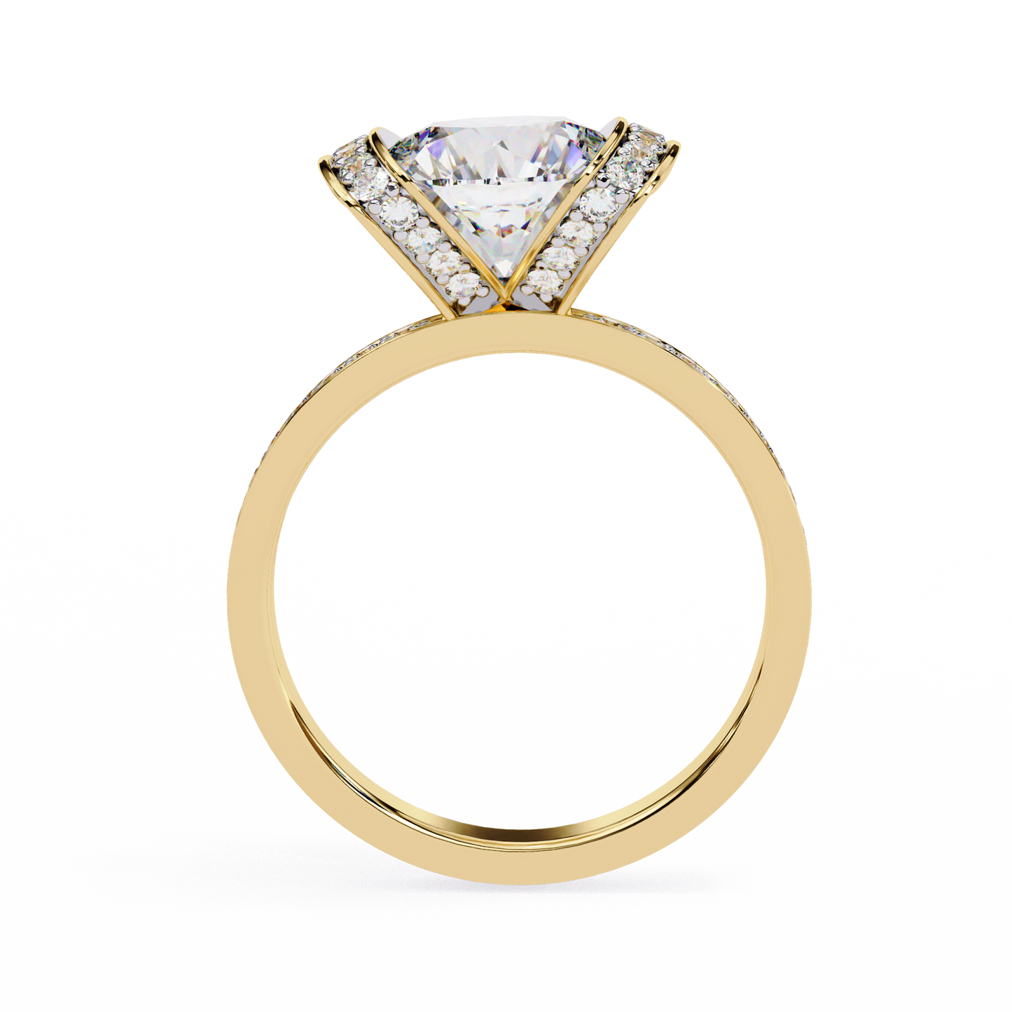 The Floating Diamond – Round Lab Diamond in 14K Gold