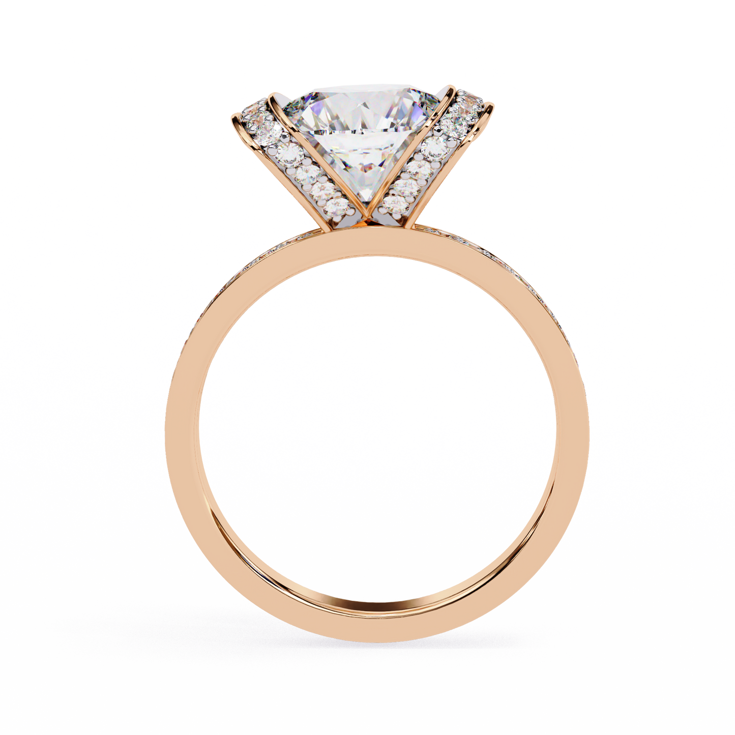 The Floating Diamond – Round Lab Diamond in 14K Gold