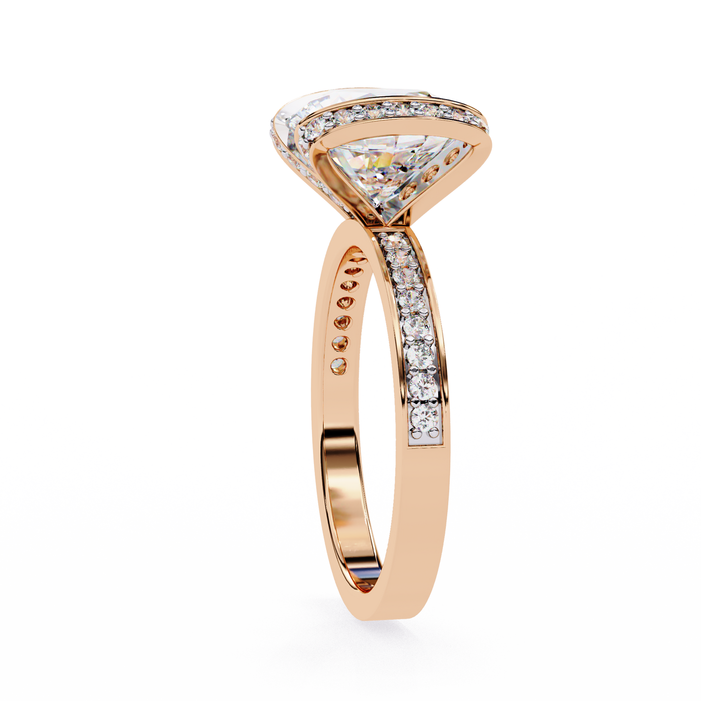 The Floating Diamond – Round Lab Diamond in 14K Gold