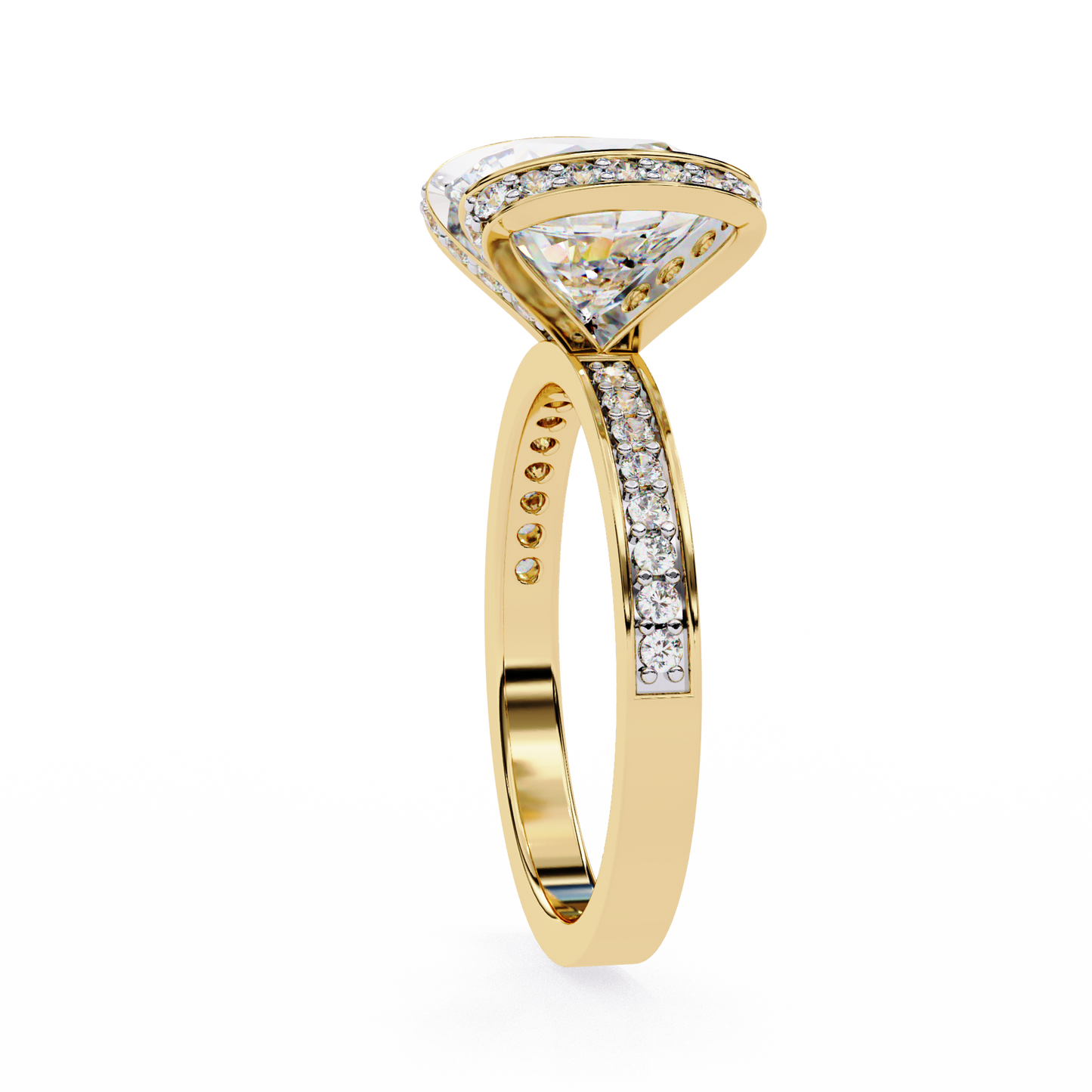 The Floating Diamond – Round Lab Diamond in 14K Gold