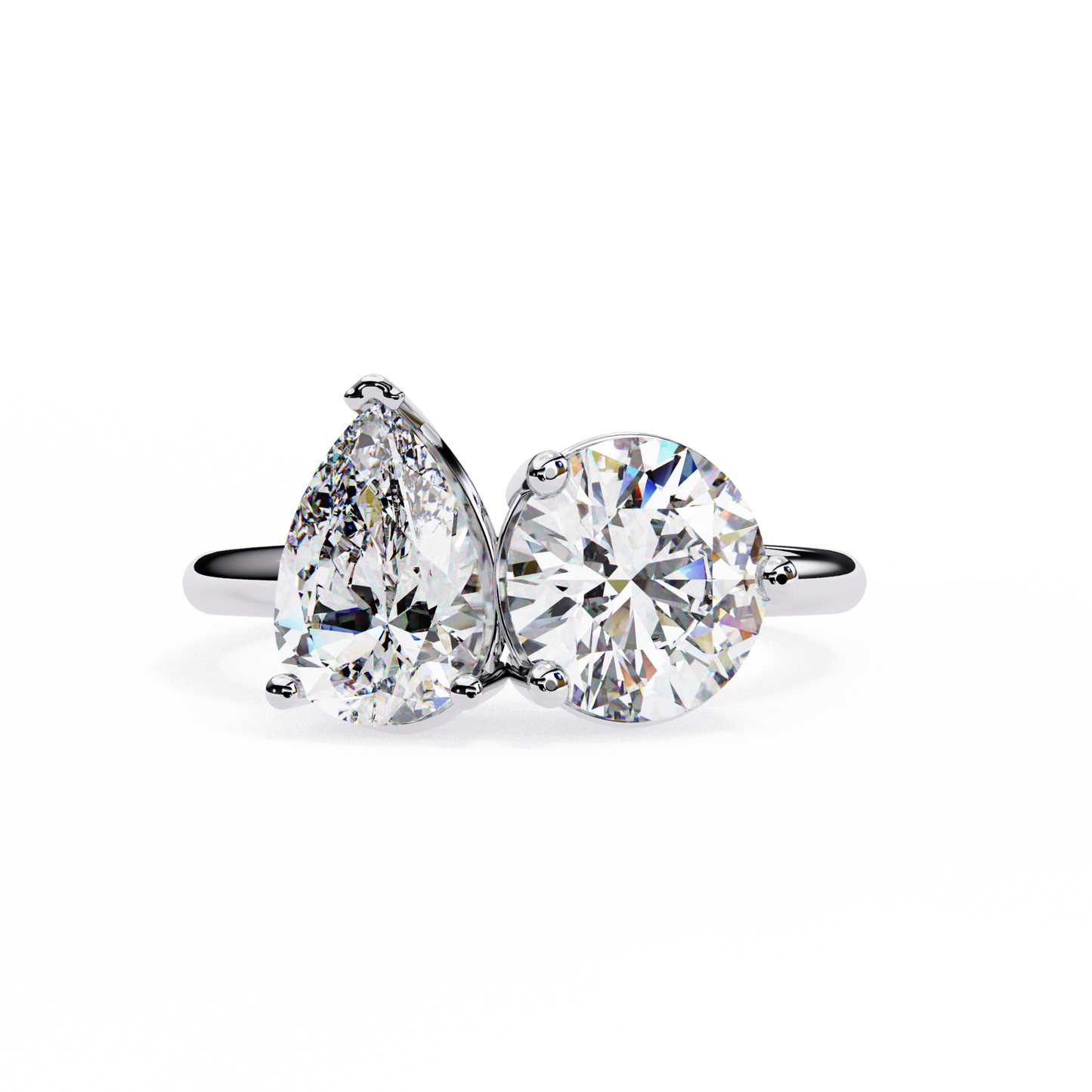 Toi Moi Pear – Dual Pear & Round Lab Diamond Open Ring in 14K Gold