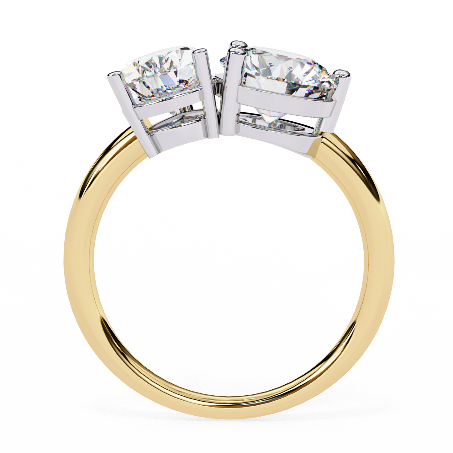 Toi Moi Pear – Dual Pear & Round Lab Diamond Open Ring in 14K Gold