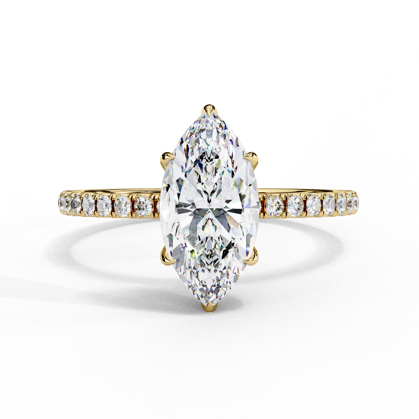 Flare Crest – Marquise & Round Lab Diamond Fan Ring