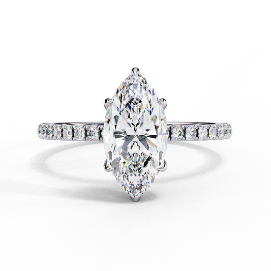 Flare Crest – Marquise & Round Diamond Fan Ring
