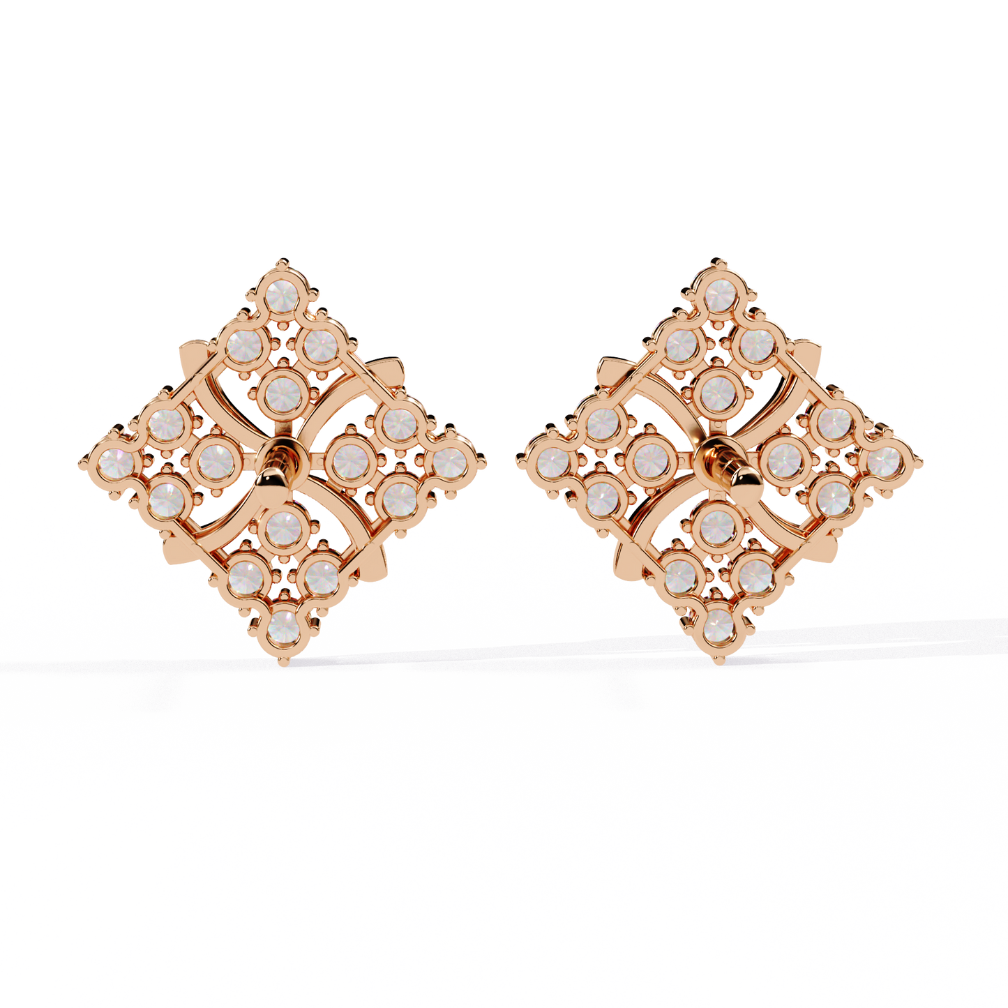 Florence Bloom – Cluster Diamond Stud Earrings in 14K Gold