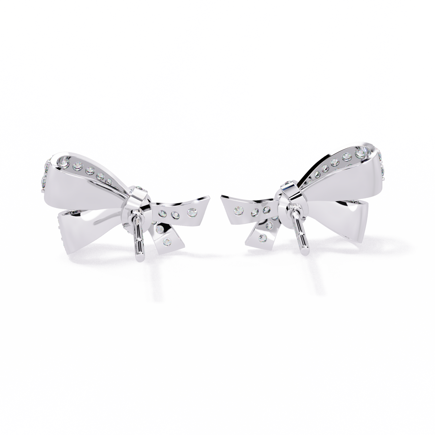 Petite Ribbons – Micro Pavé Lab Diamond Bow Studs in 14K Gold