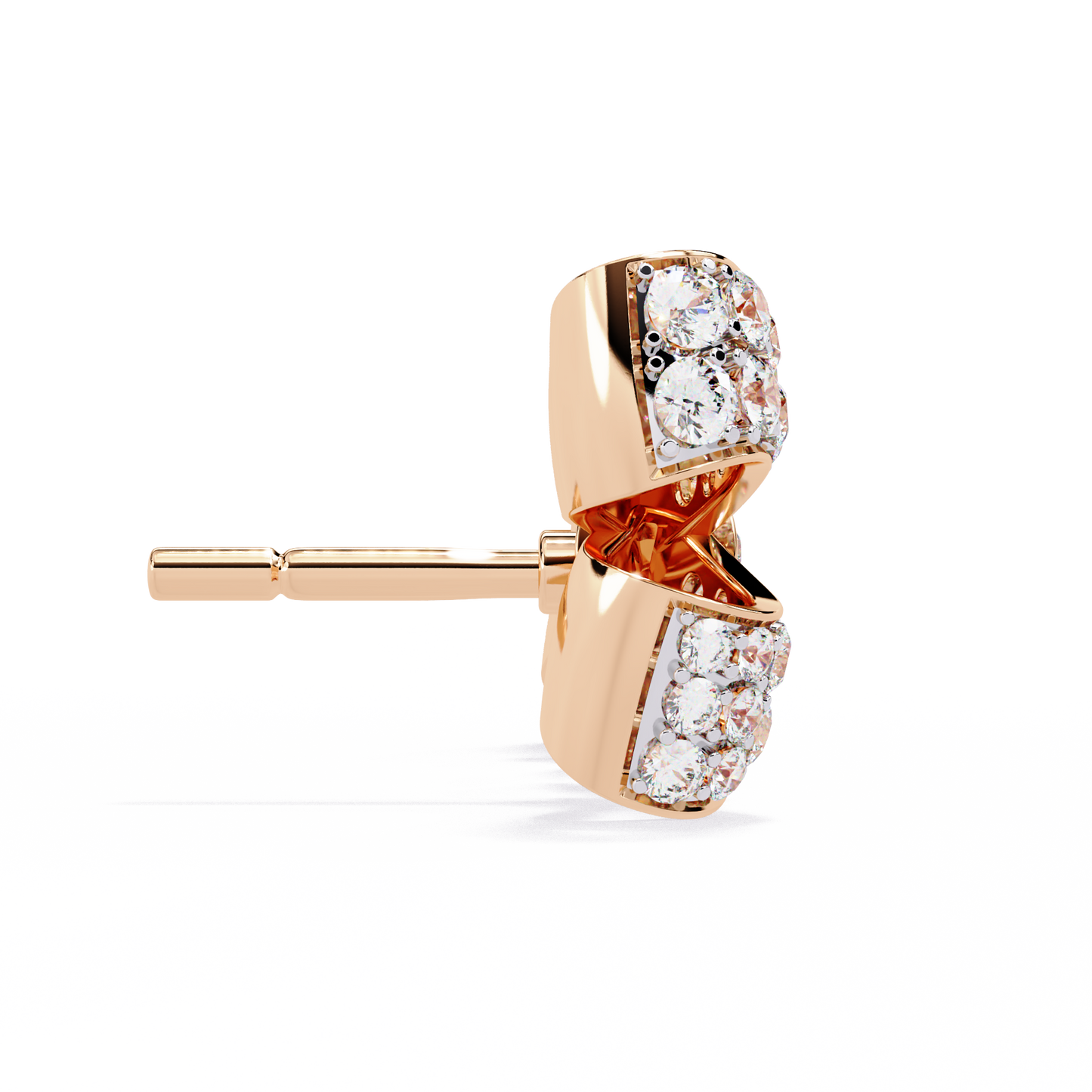 Petite Ribbons – Micro Pavé Lab Diamond Bow Studs in 14K Gold