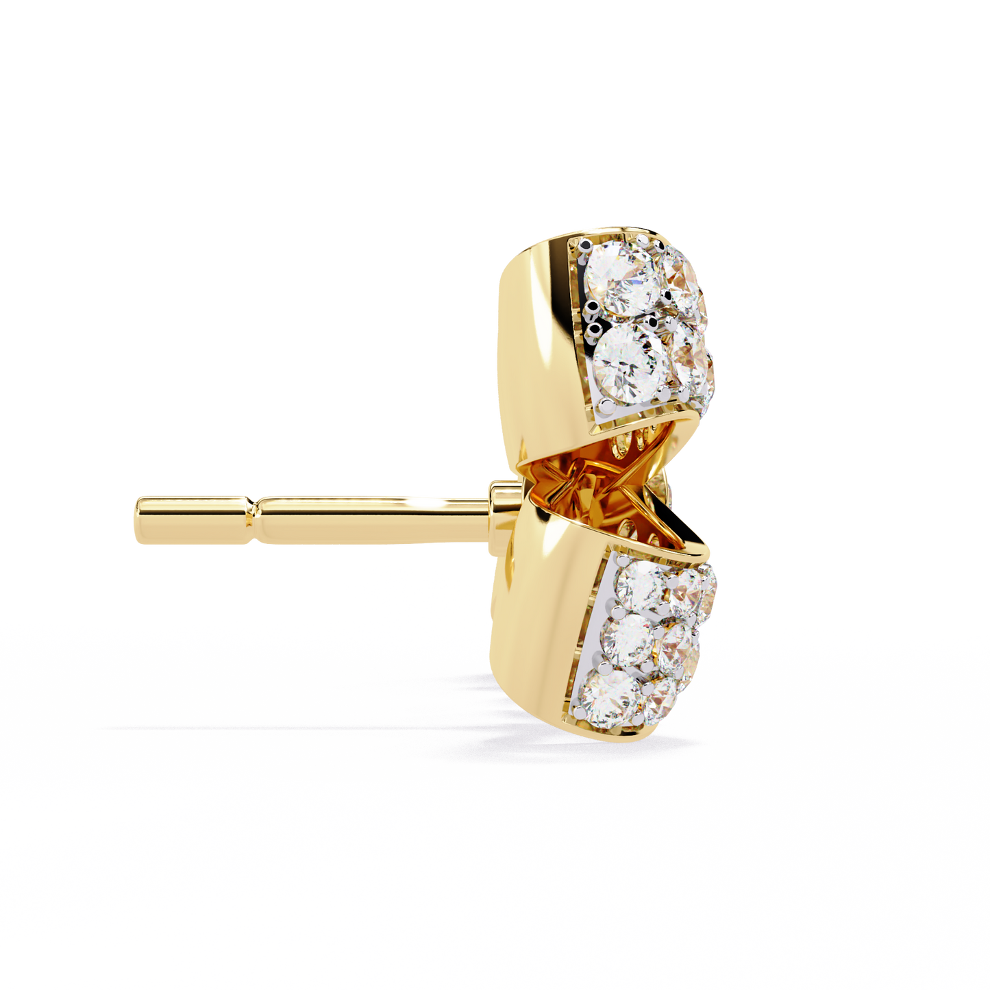 Petite Ribbons – Micro Pavé Diamond Bow Studs in 14K Gold