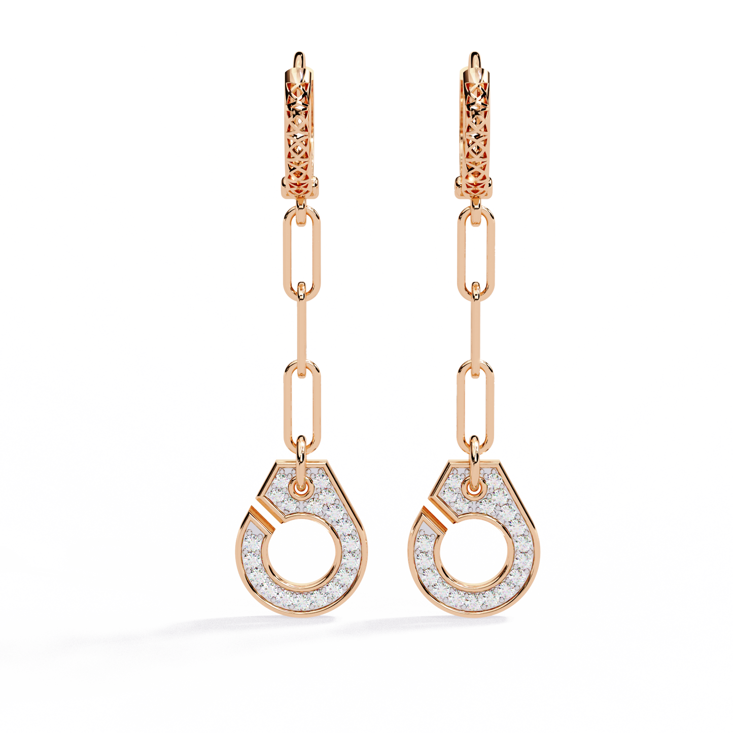 Linked Luxe – Lab Diamond Chain Drop Earrings in 14K Gold