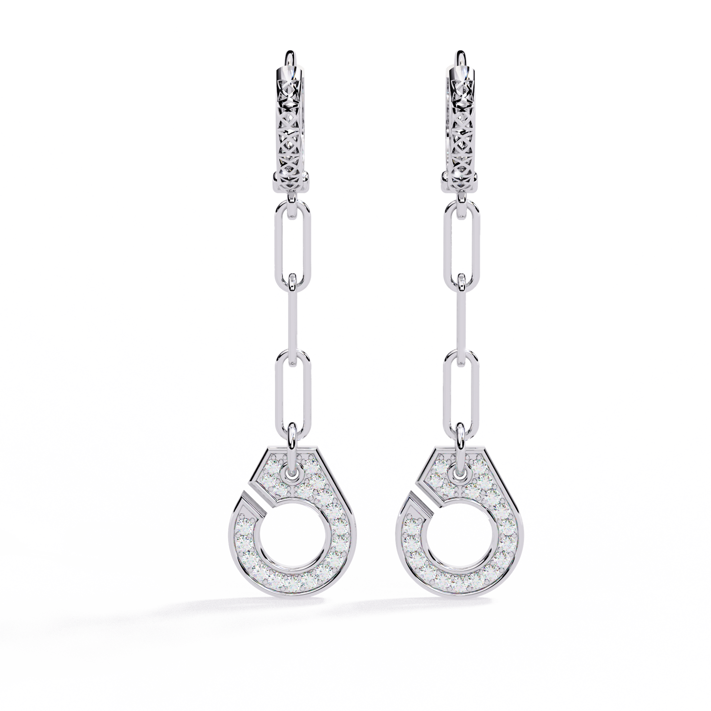 Linked Luxe – Lab Diamond Chain Drop Earrings in 14K Gold