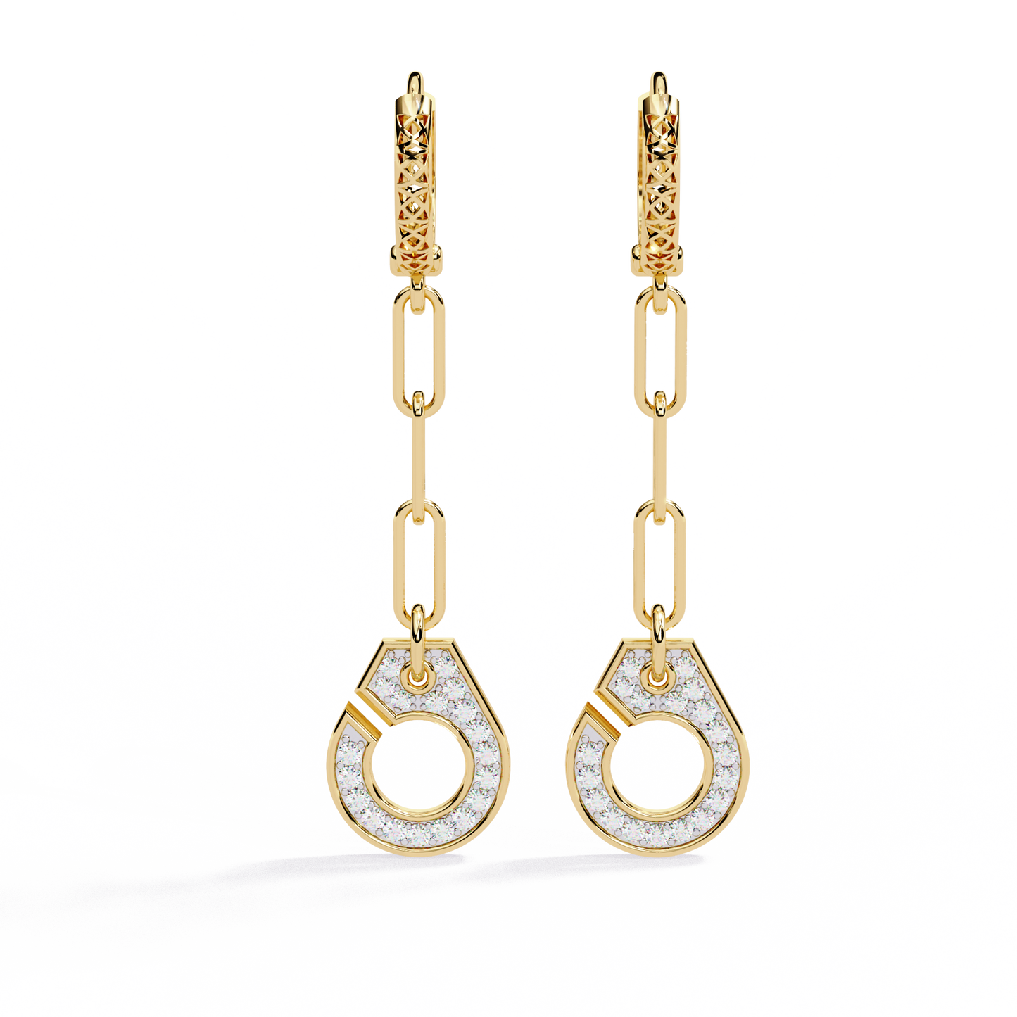 Linked Luxe – Lab Diamond Chain Drop Earrings in 14K Gold