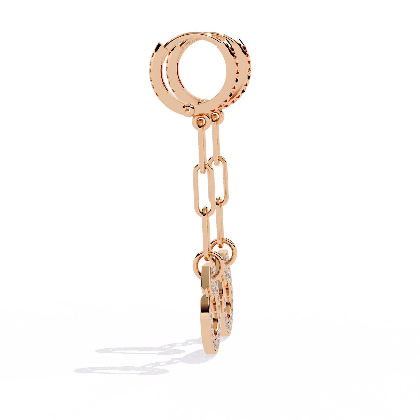 Linked Luxe – Lab Diamond Chain Drop Earrings in 14K Gold