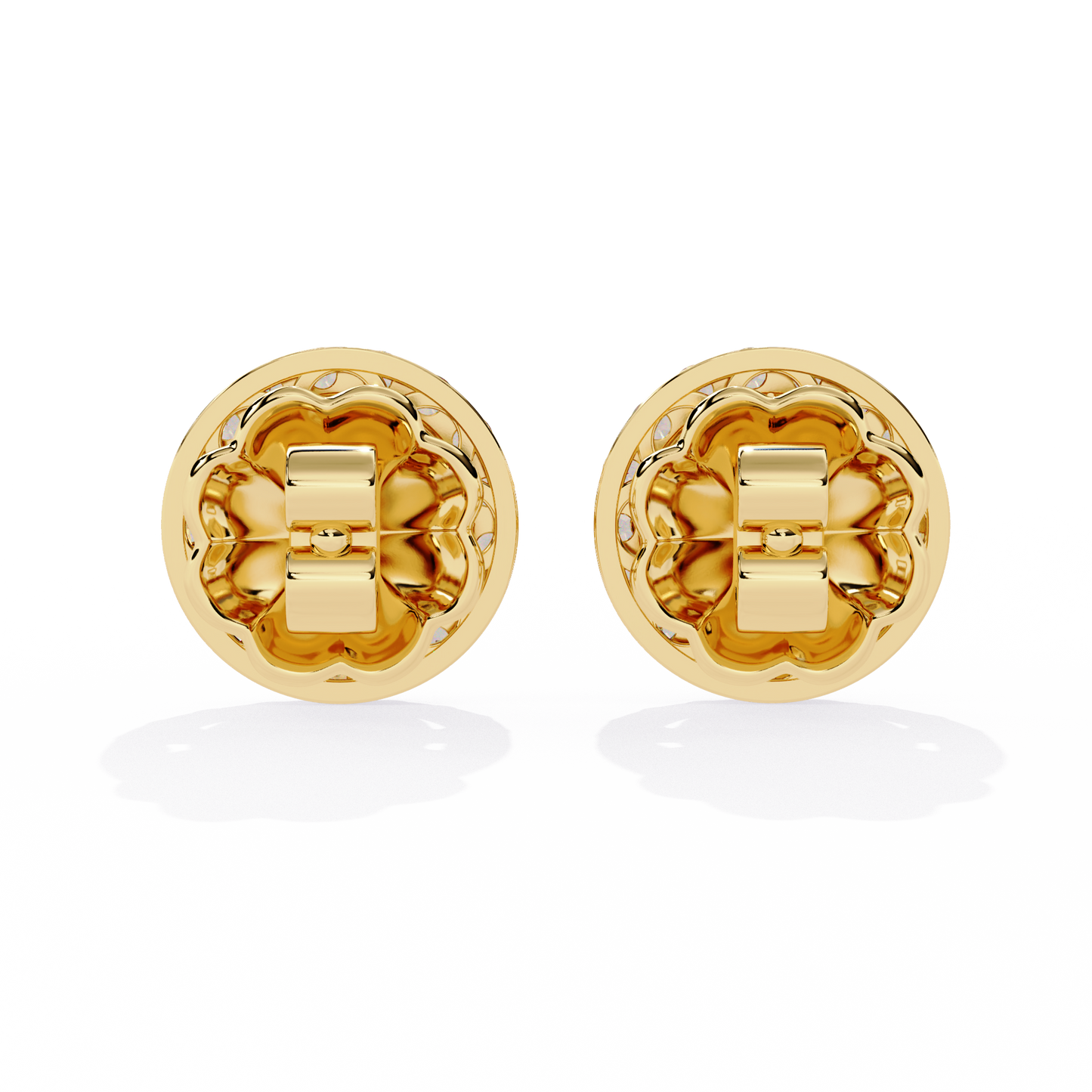 Lumière Crest – Princess & Marquise Lab Diamond Halo Studs in 14K Gold