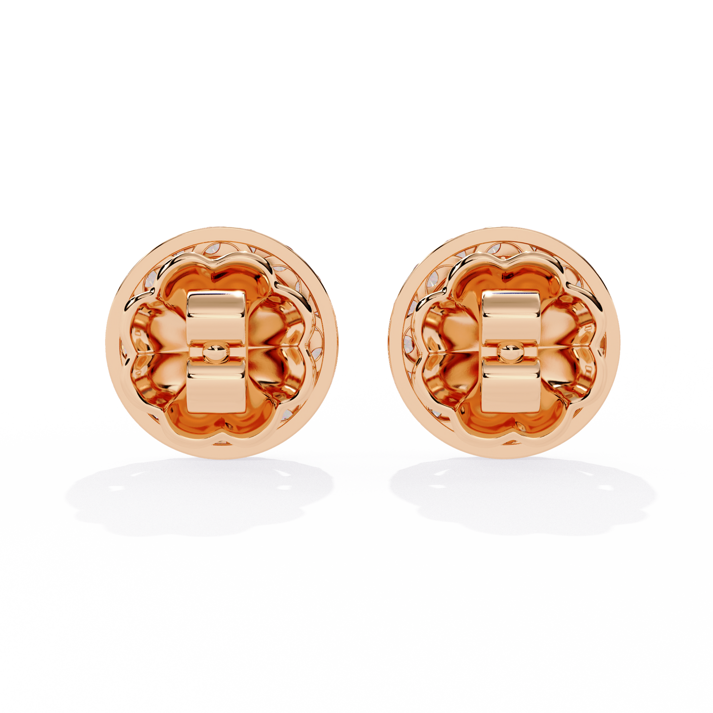 Lumière Crest – Princess & Marquise Lab Diamond Halo Studs in 14K Gold