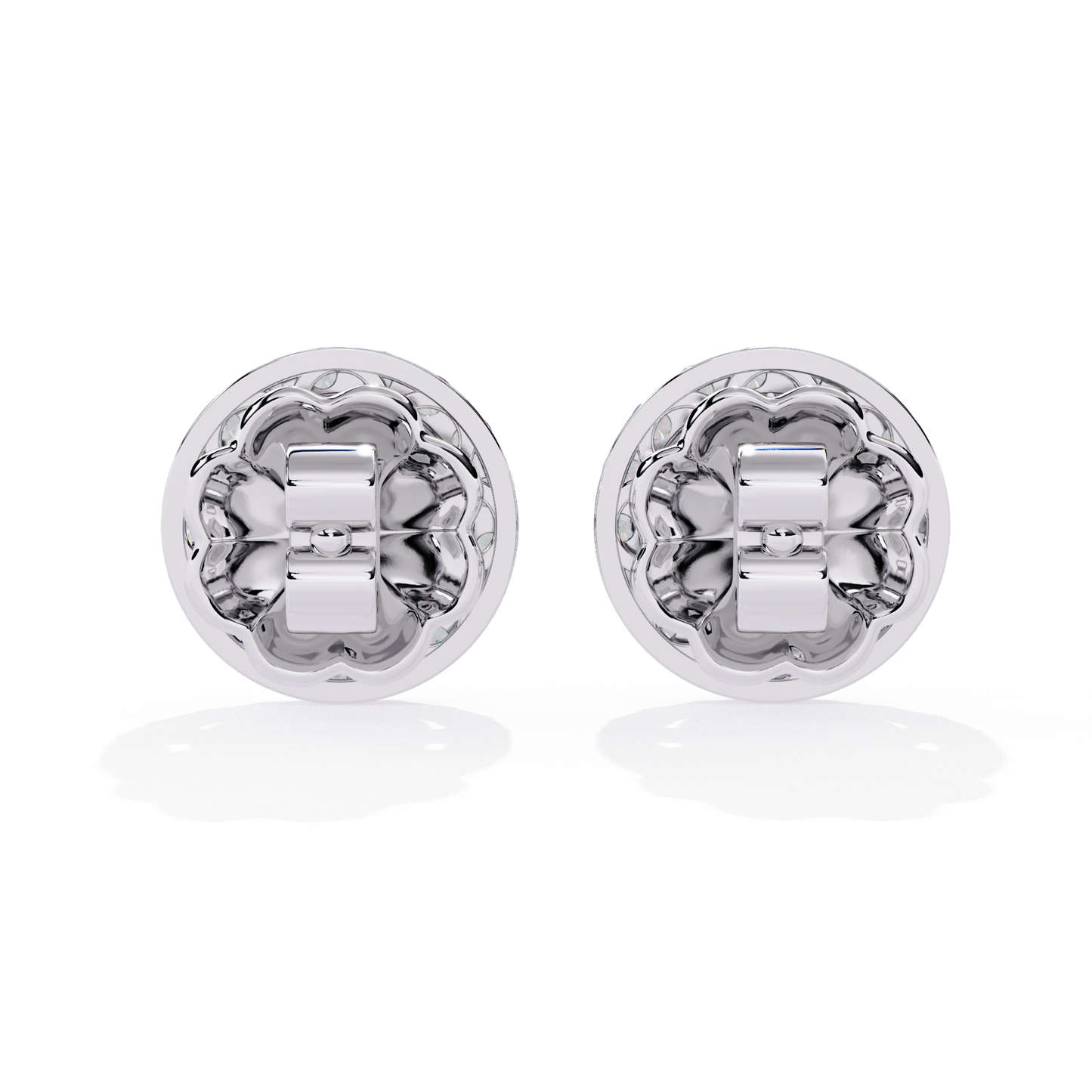Lumière Crest – Princess & Marquise Lab Diamond Halo Studs in 14K Gold