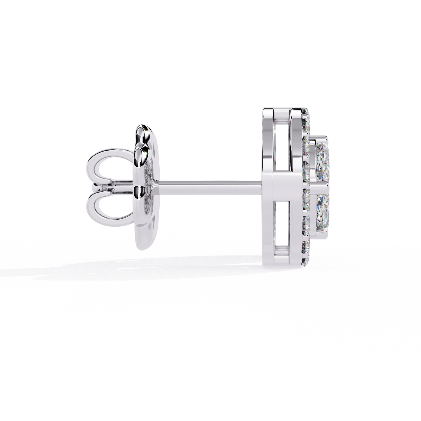 Lumière Crest – Princess & Marquise Lab Diamond Halo Studs in 14K Gold