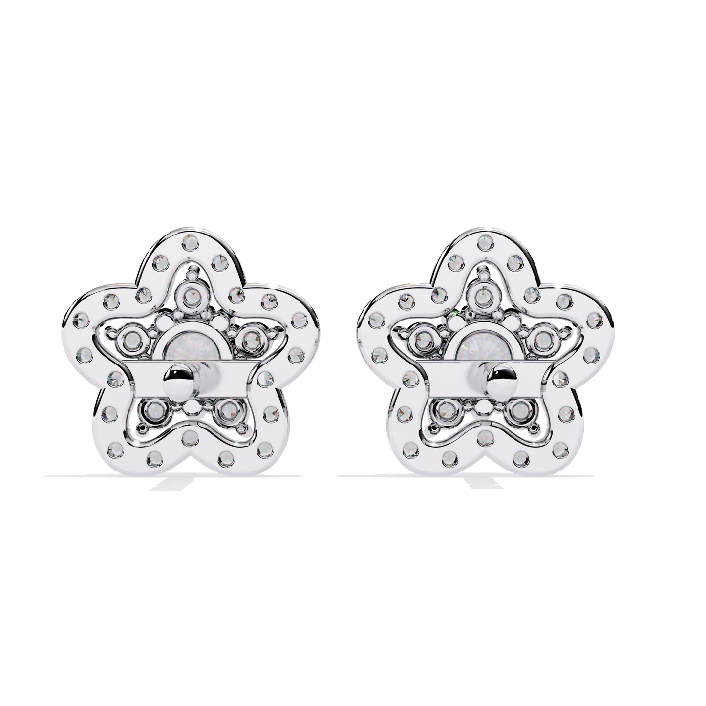 Bloom Cluster – Lab Diamond Floral Stud Earrings in 14K Gold