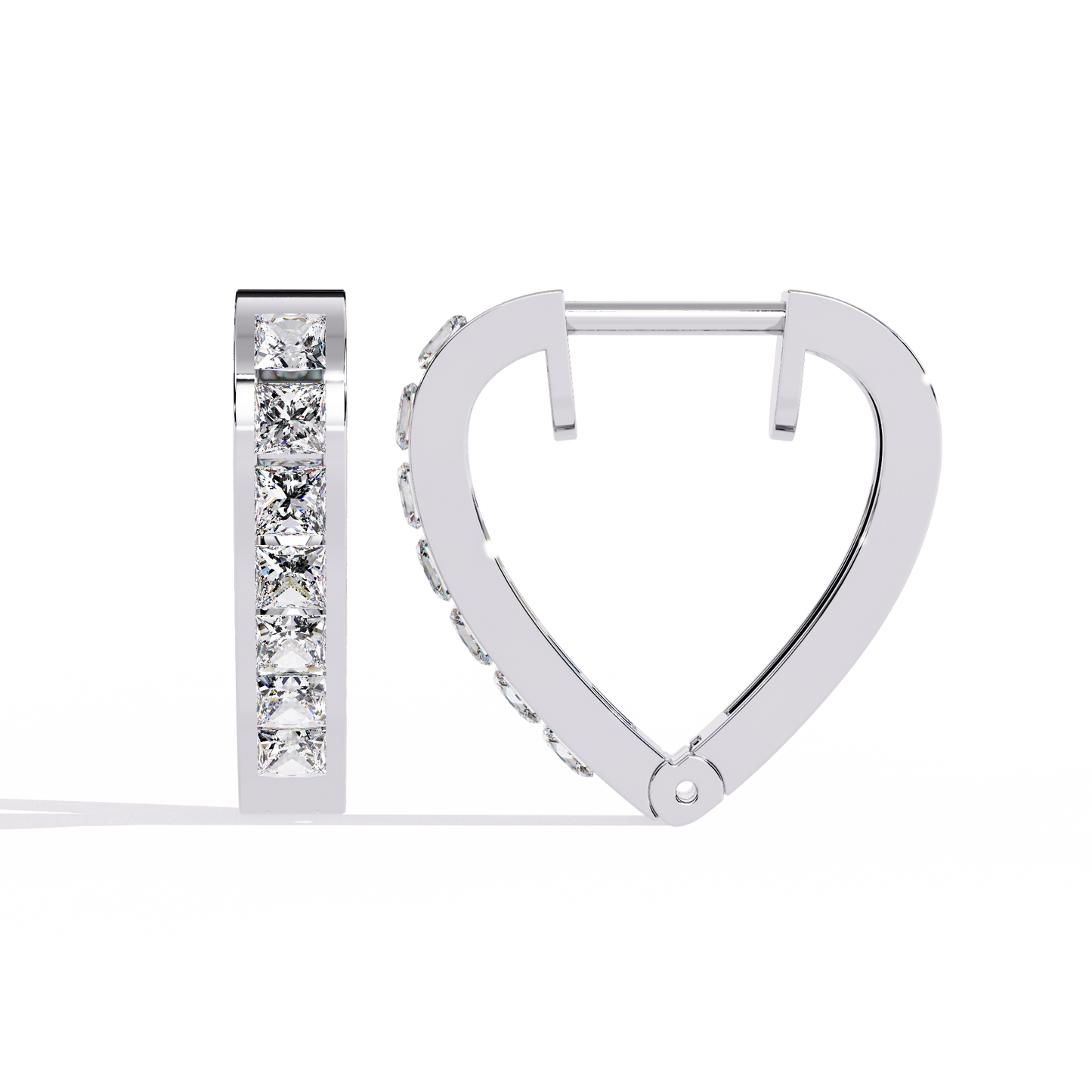 Princess Channel – Lab Diamond Huggie Hoop Earrings in 14K Gold