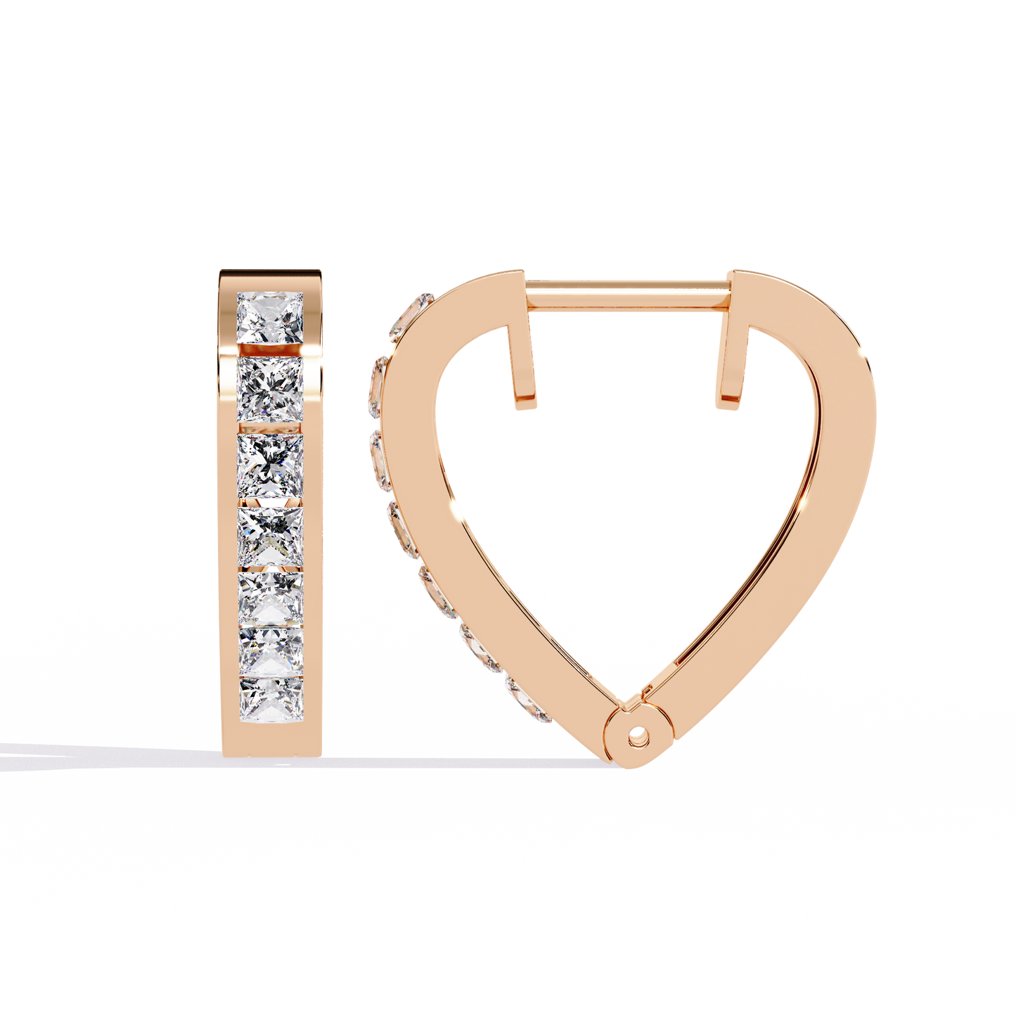 Princess Channel – Lab Diamond Huggie Hoop Earrings in 14K Gold