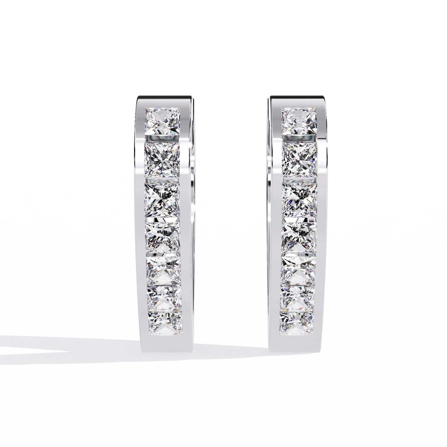 Princess Channel – Lab Diamond Huggie Hoop Earrings in 14K Gold