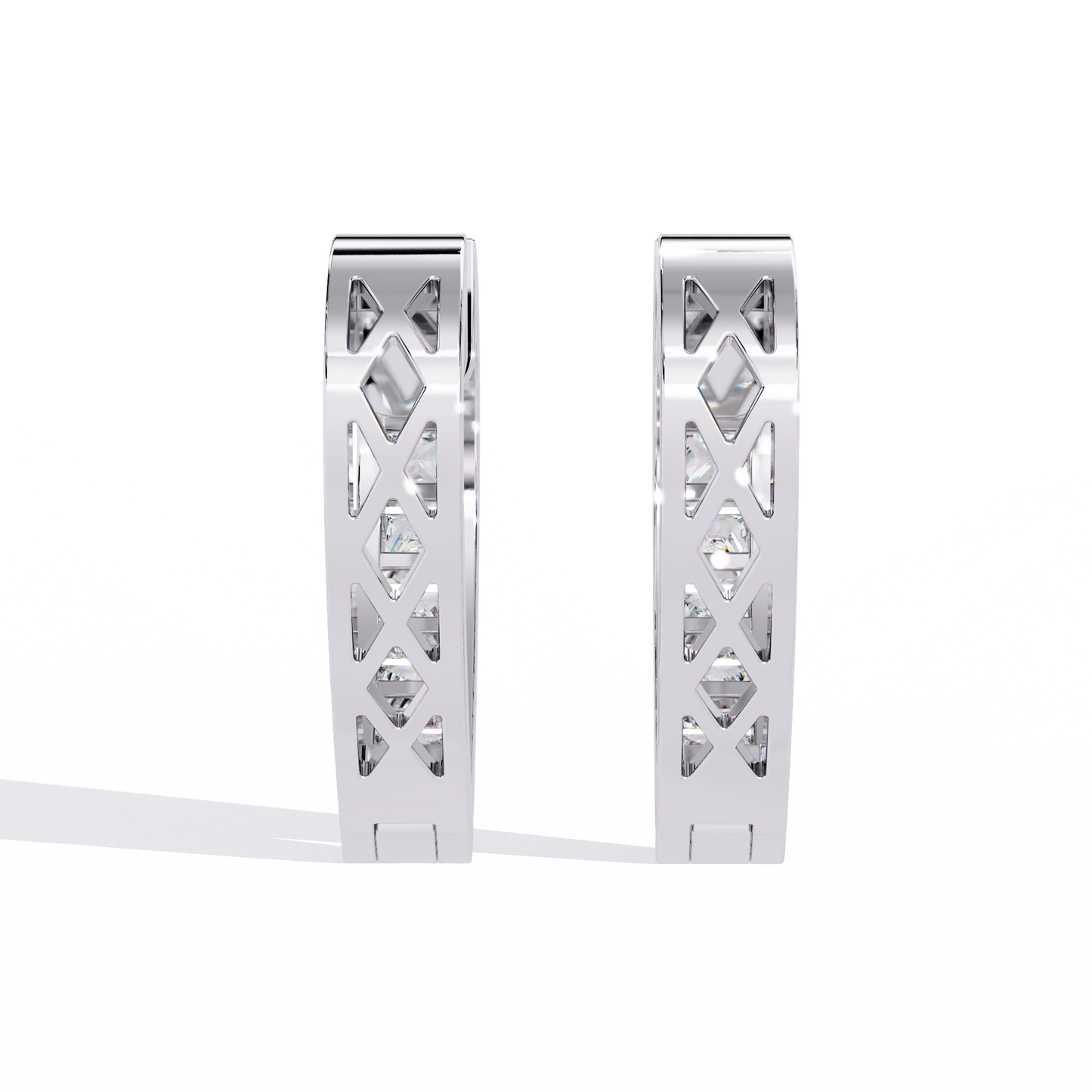 Princess Channel – Lab Diamond Huggie Hoop Earrings in 14K Gold