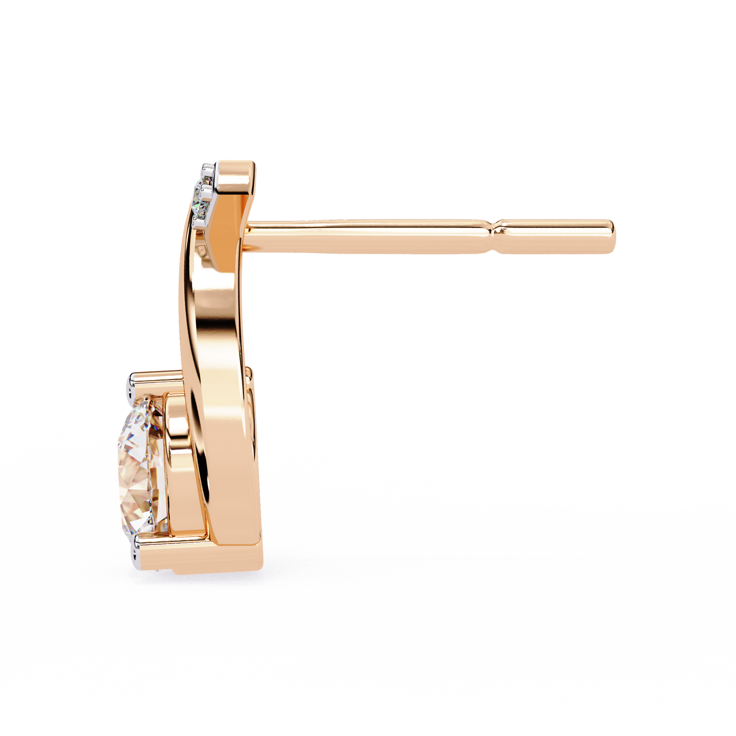 Embrace Curve – Lab Diamond Solitaire Drop Earrings in 14K Gold