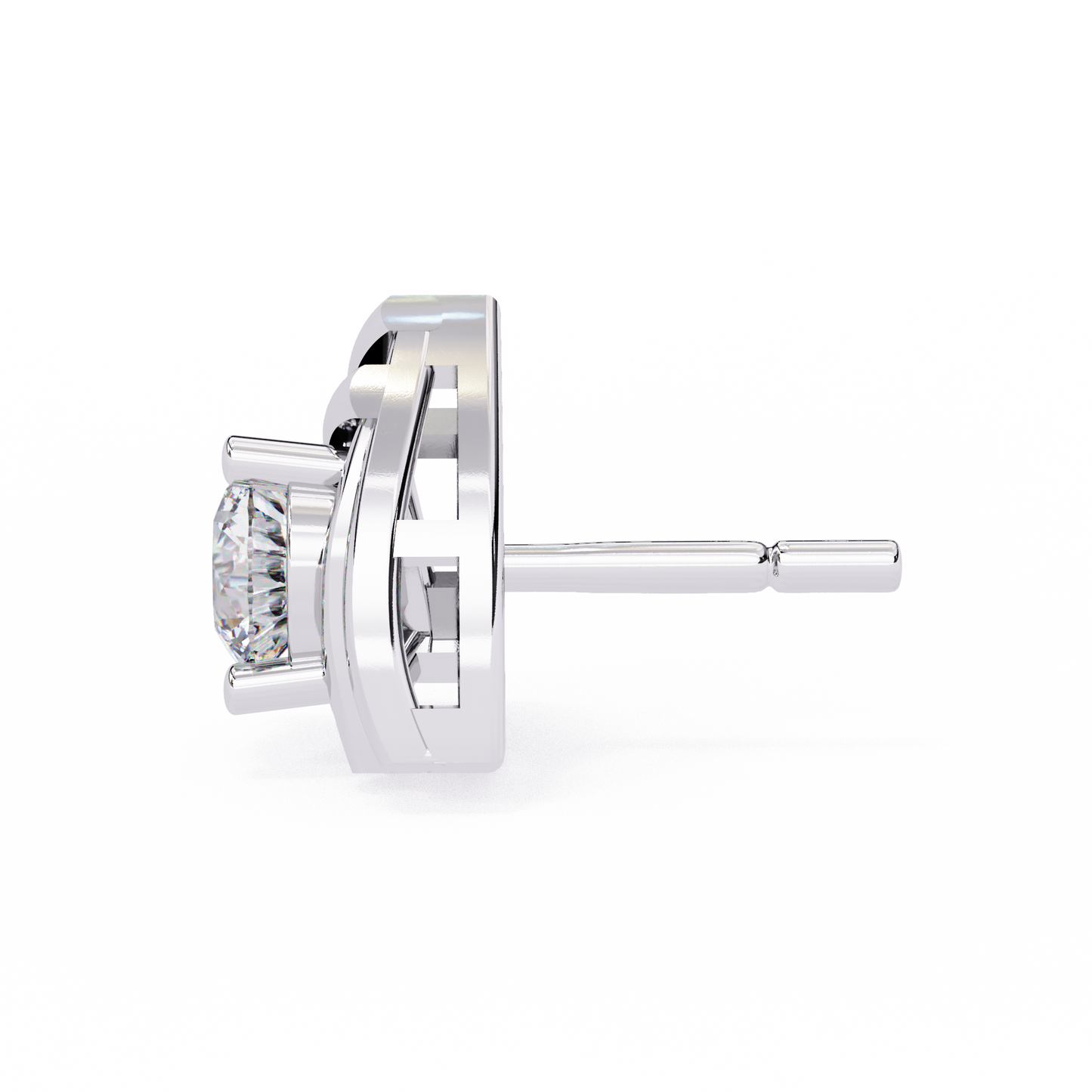 Trinity Wrap – 4.4mm Round Diamond Stud Earrings in 14K Gold