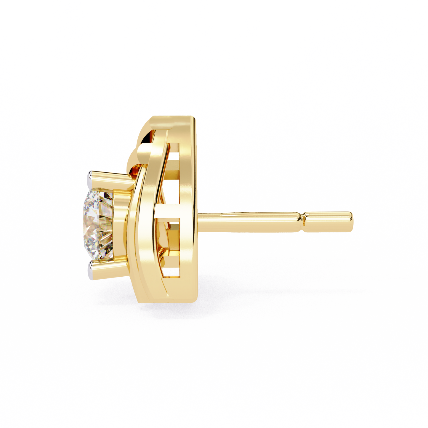 Trinity Wrap – 4.4mm Round Diamond Stud Earrings in 14K Gold