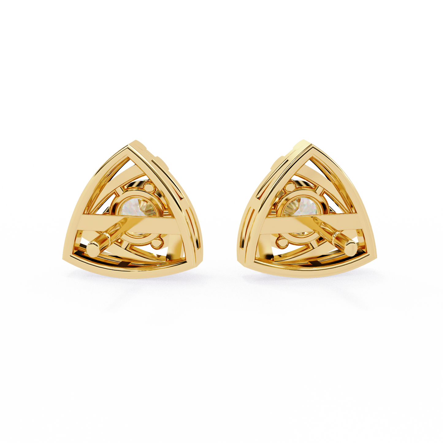 Trinity Wrap – 4.4mm Round Diamond Stud Earrings in 14K Gold