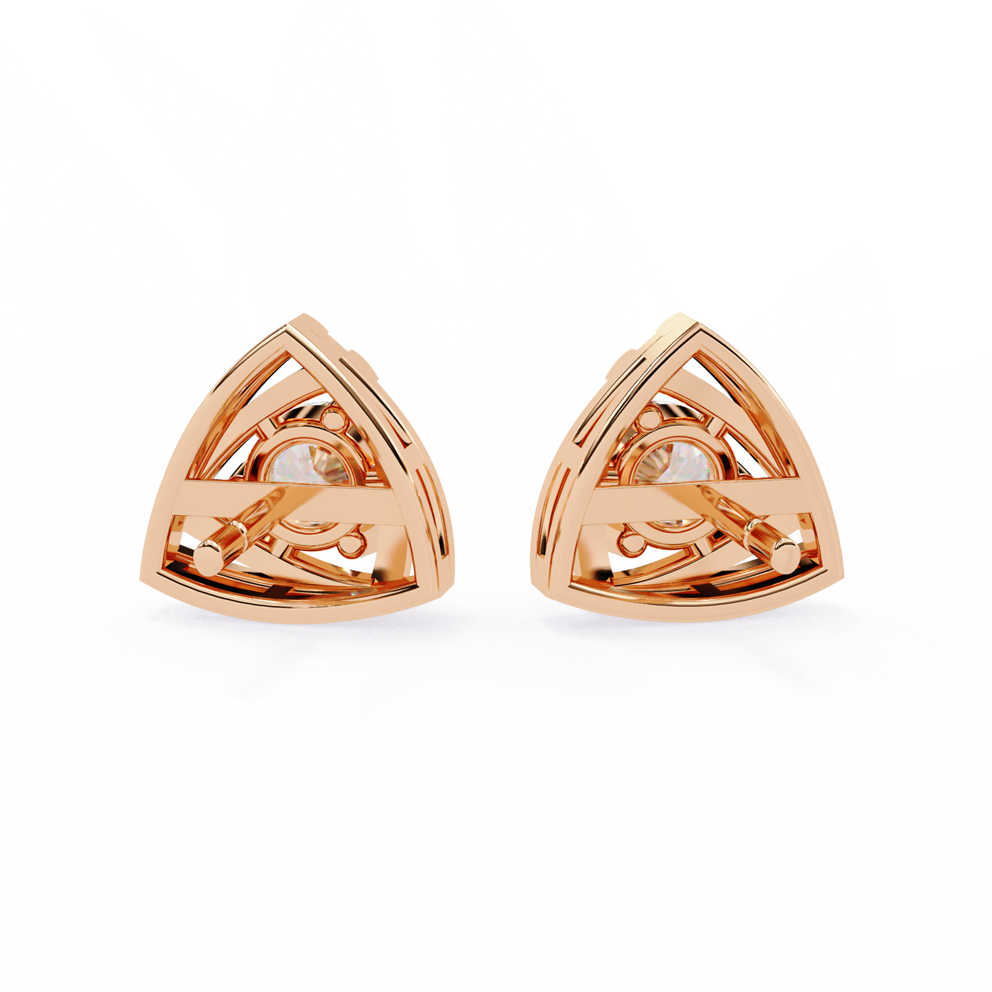 Trinity Wrap – 4.4mm Round Diamond Stud Earrings in 14K Gold