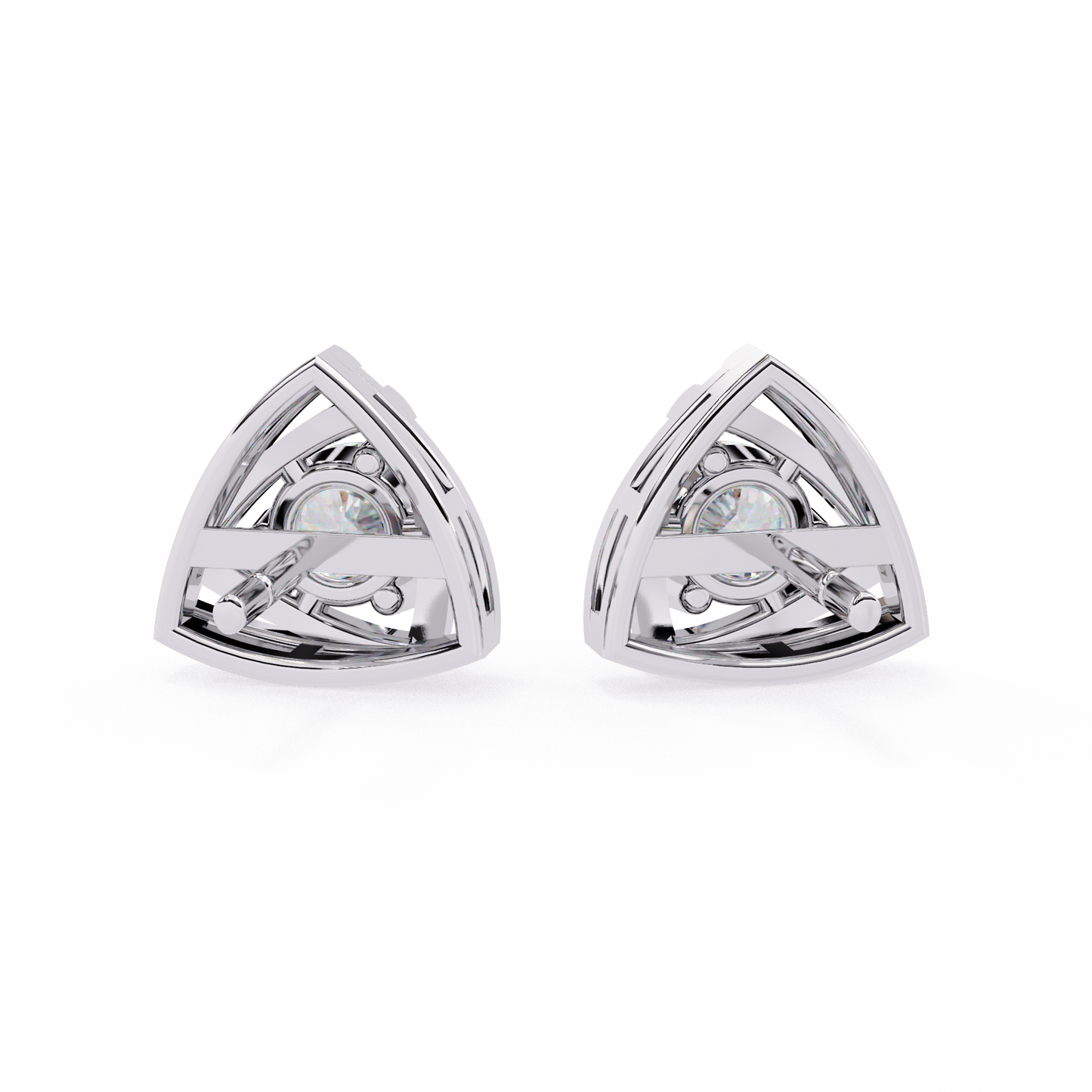 Trinity Wrap – 4.4mm Round Diamond Stud Earrings in 14K Gold